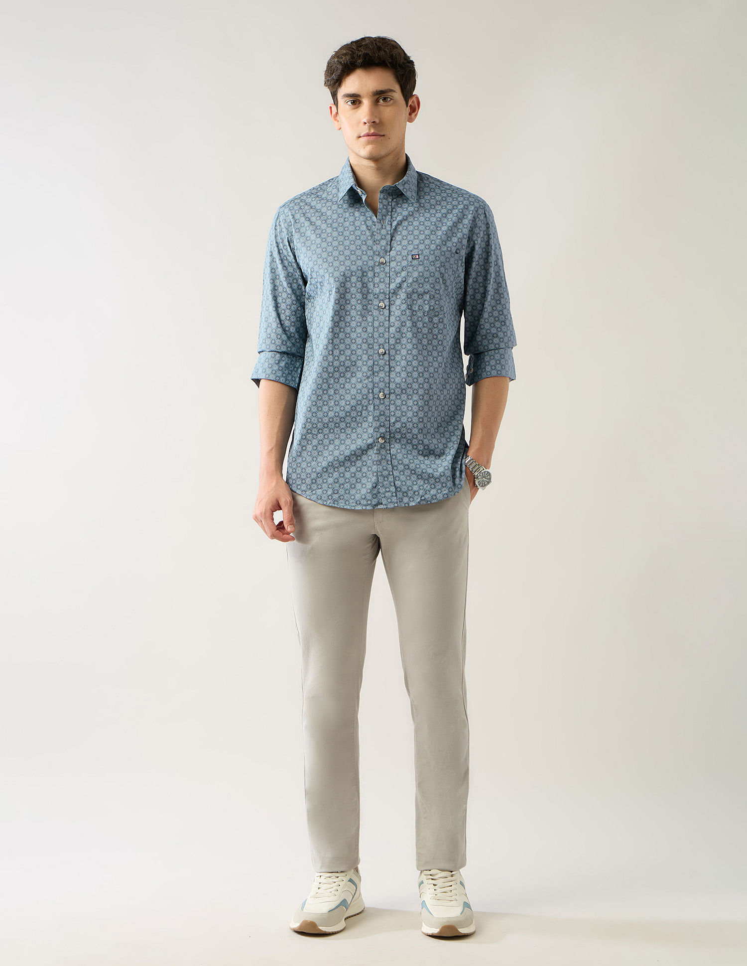 Arrow Sport Geometric Printed Printed Pure Cotton Shirt