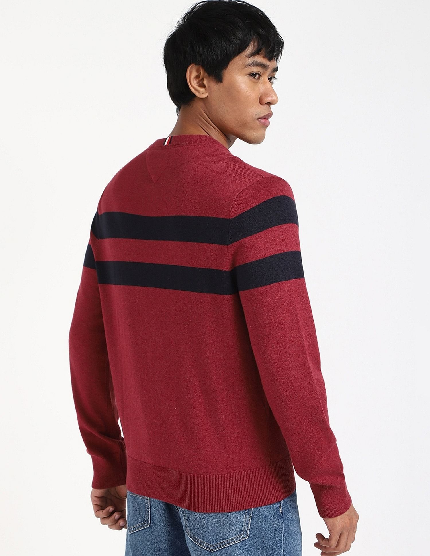Tommy Hilfiger Striped Regular-Fit Cotton Sweater