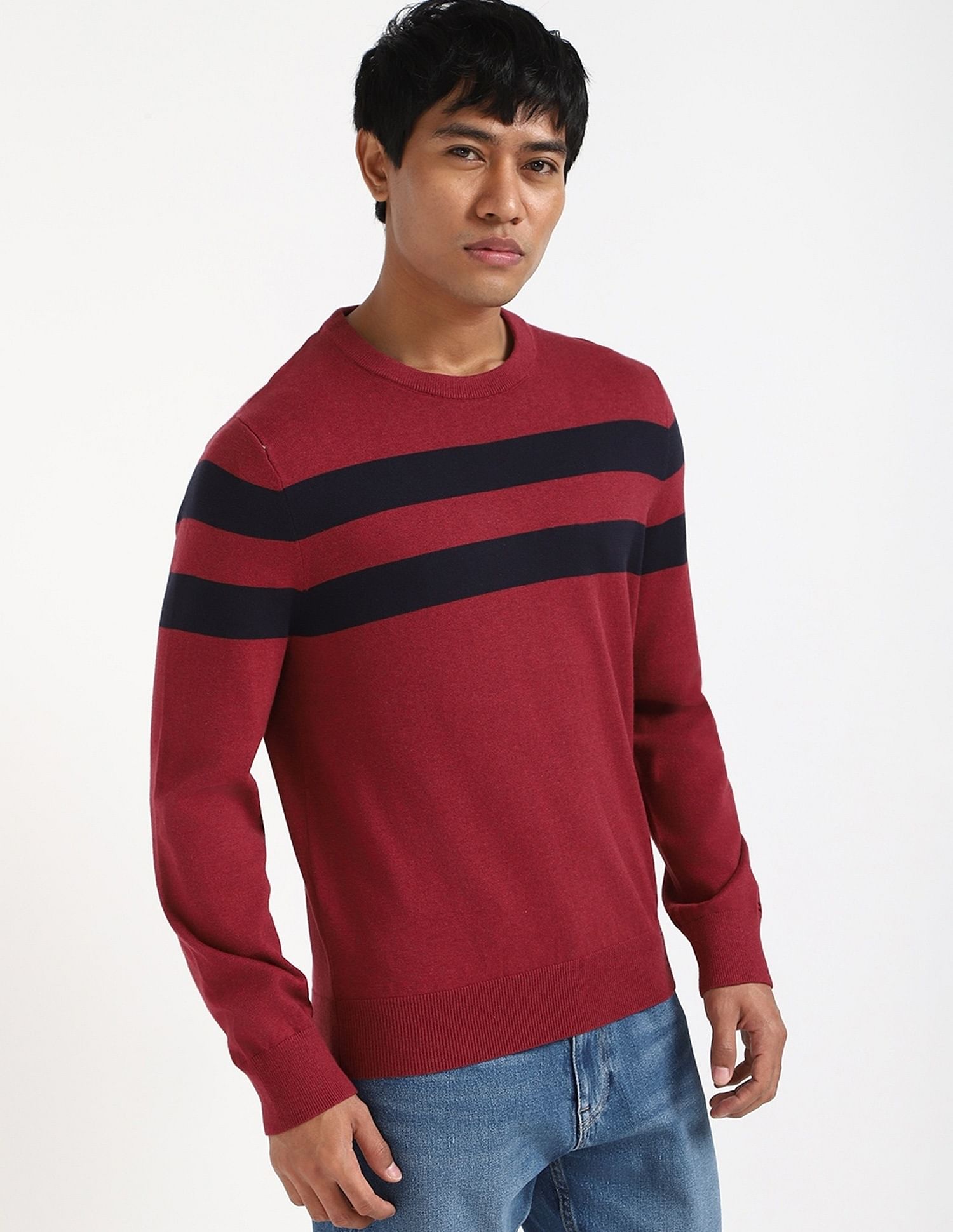 Tommy Hilfiger Striped Regular-Fit Cotton Sweater