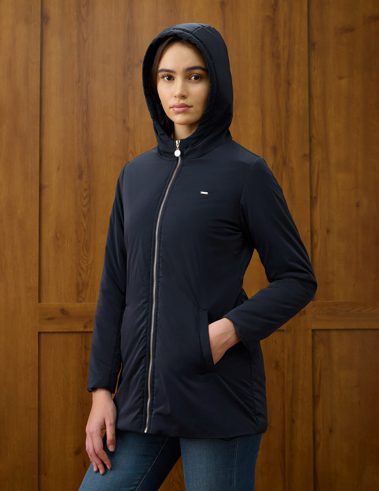 Hooded Jacket Black Polo Jacket Women's Buy Black Jackets Coats For Women By Polo Online