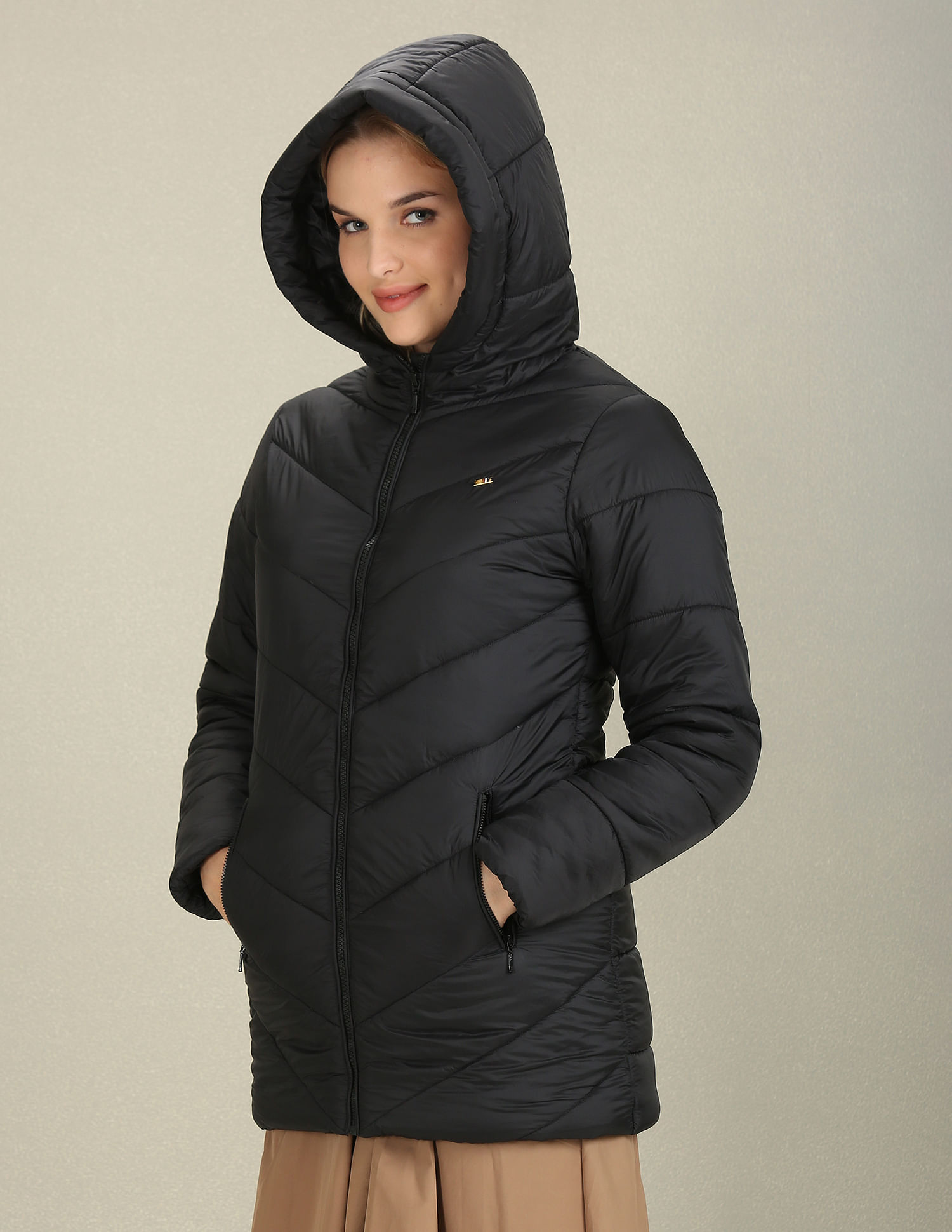 U.S. Polo Assn. Women Longline Puffer Hooded Jacket