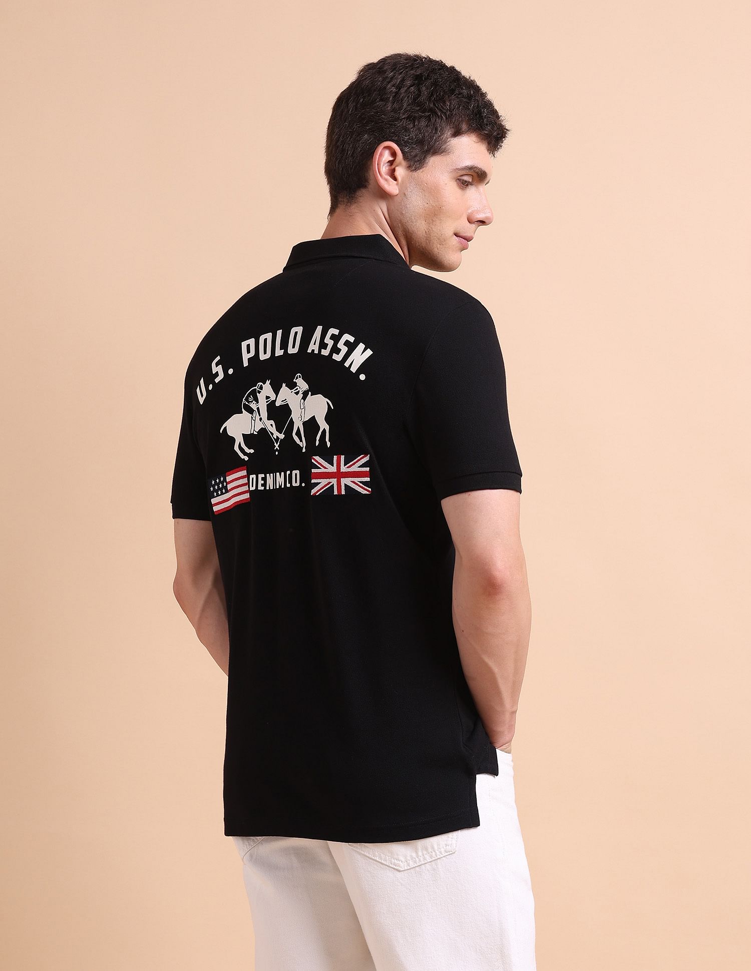 U.S. Polo Assn. Denim Co. Brand Printed Muscle Fit Polo Shirt