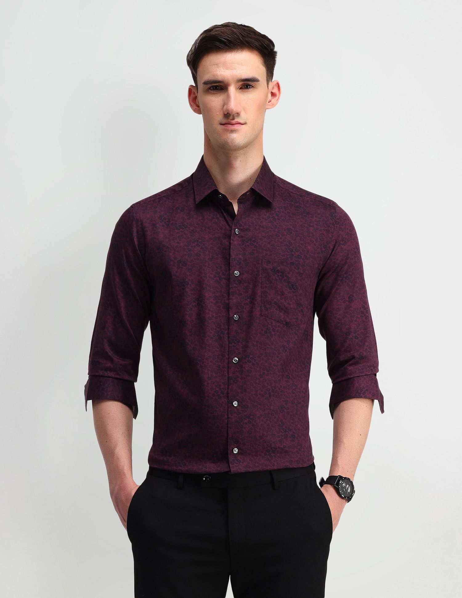 Arrow Manhattan Slim Fit Satin Shirt