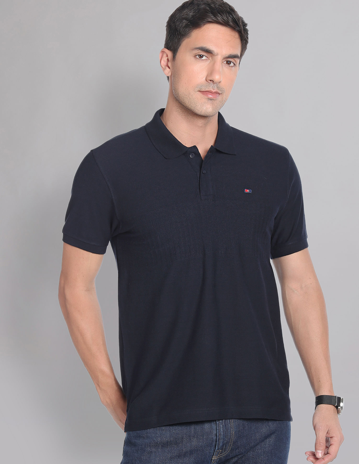 AD by Arvind Horizontal Stripe COOL-IT Real Deal Polo Shirt