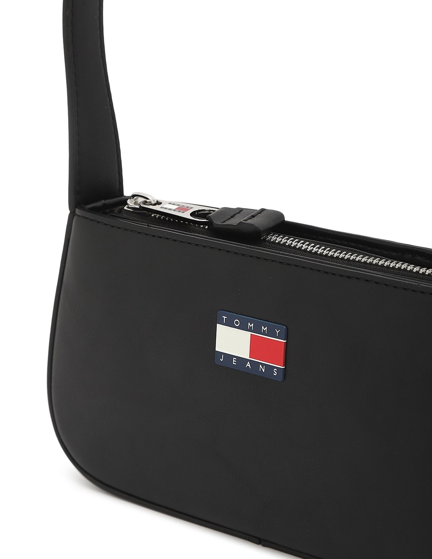 Tommy Hilfiger Solid Black Pu Shoulder Bag