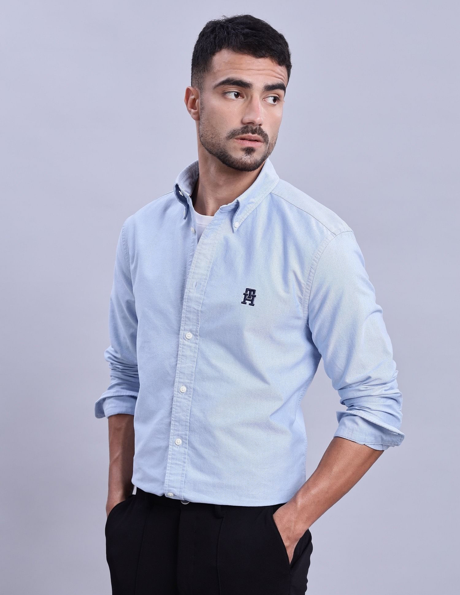 Tommy Hilfiger Solid Regular-Fit Oxford Shirts