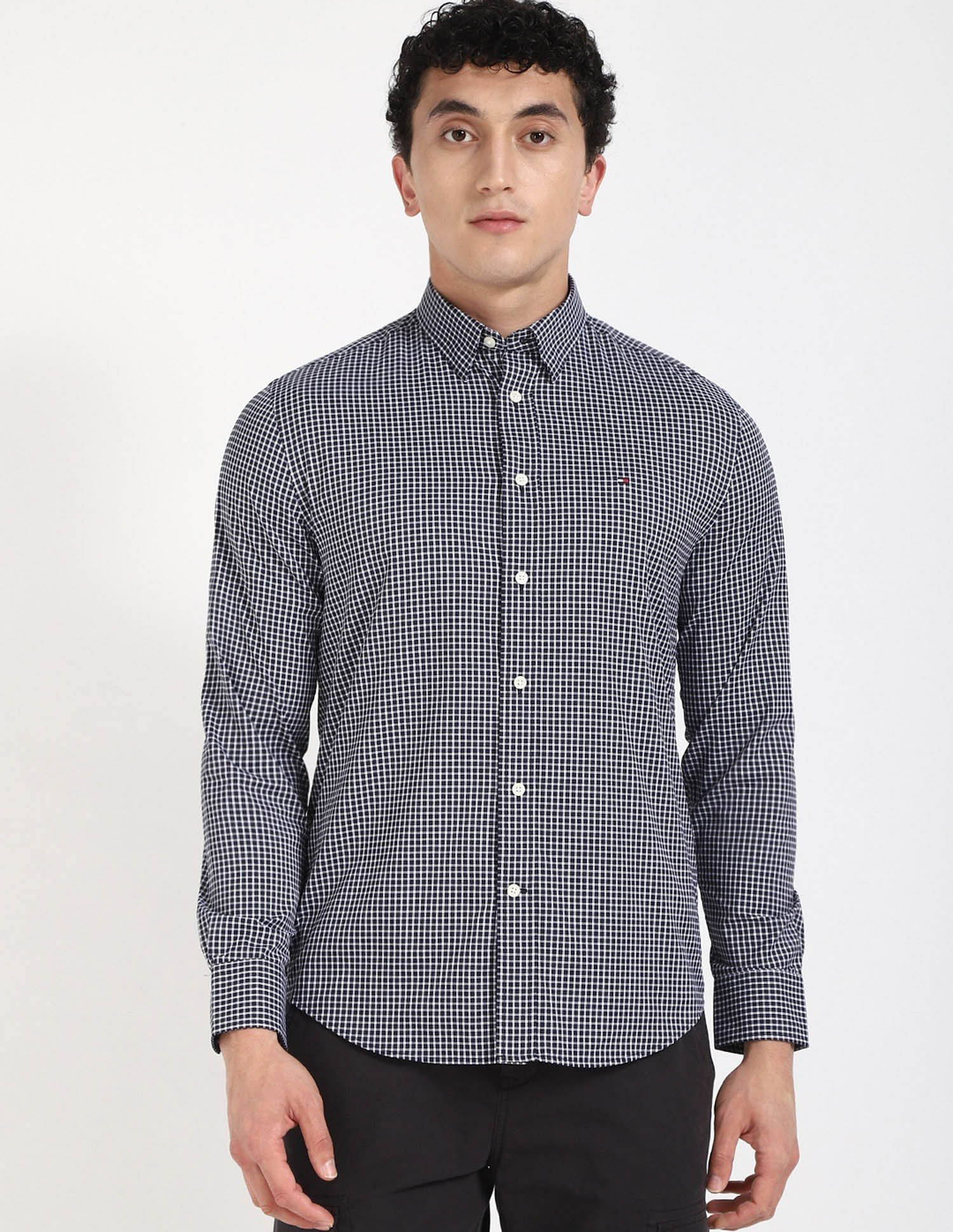 Tommy Hilfiger Checked Regular Fit Twill Woven Shirt