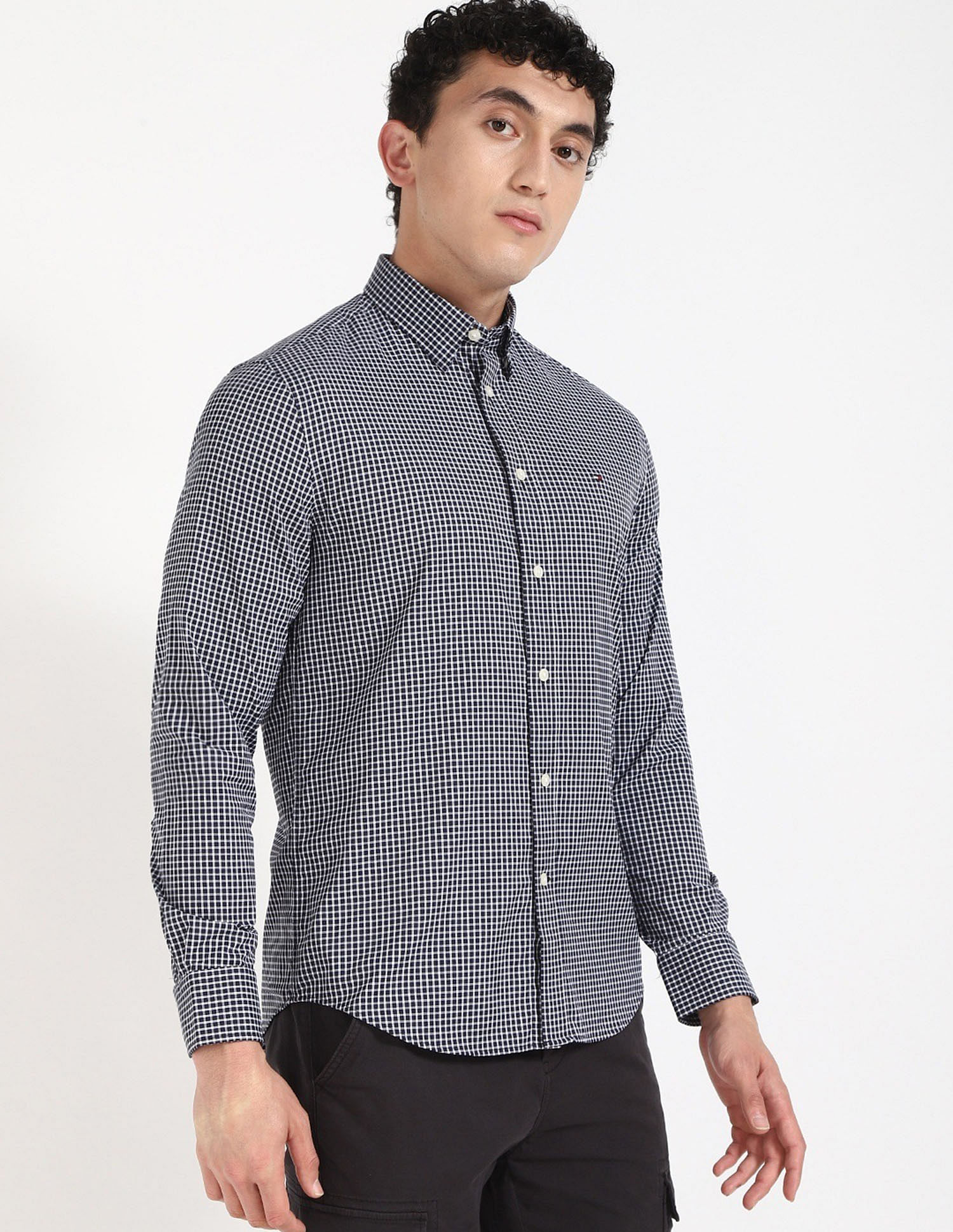 Tommy Hilfiger Checked Regular Fit Twill Woven Shirt