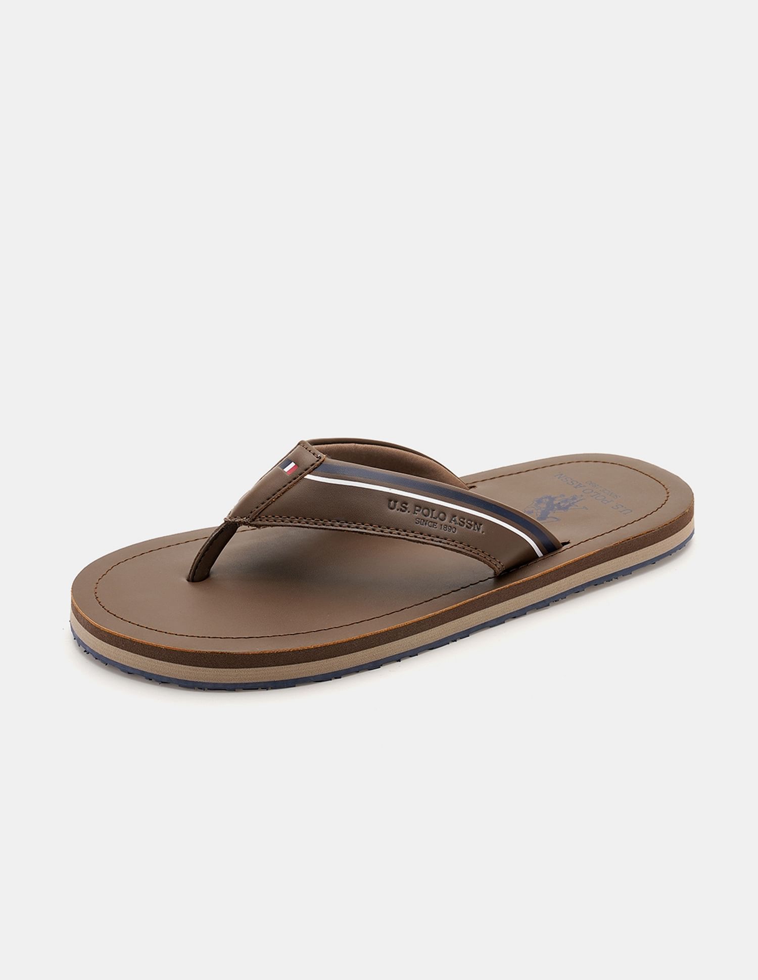 U.S. Polo Assn. Men Nesta Striped Flip Flops