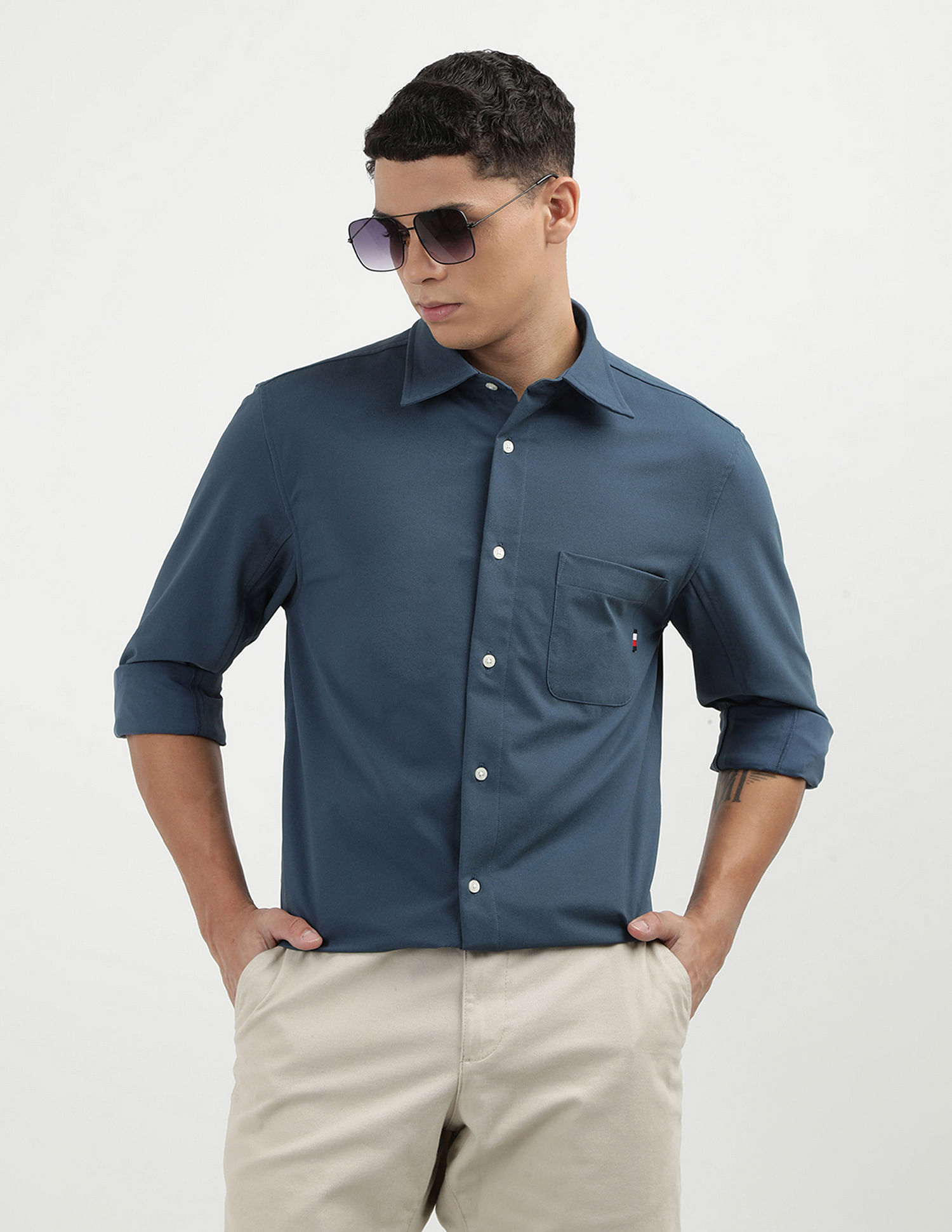 Tommy Hilfiger Solid Tech Poplin Shirt