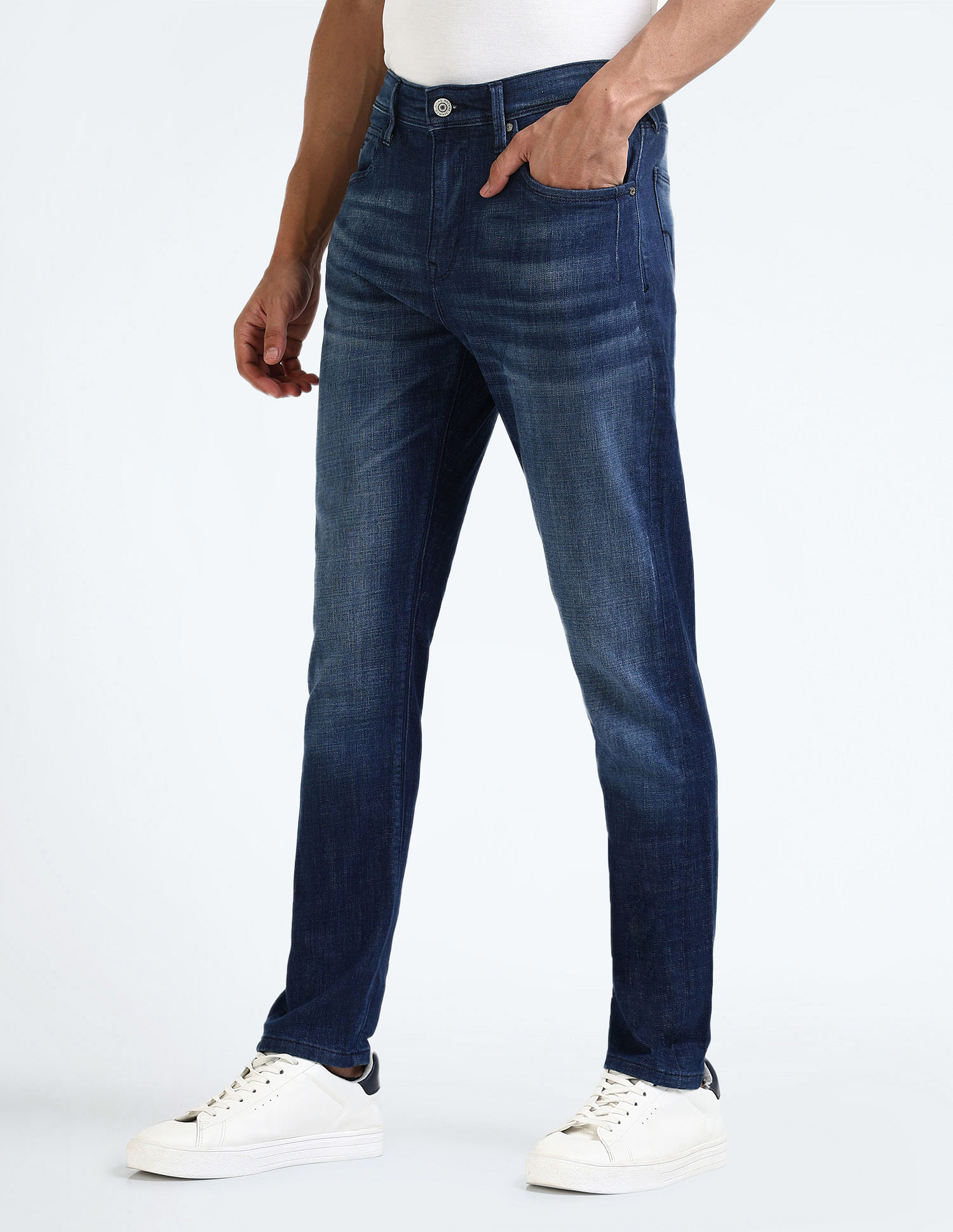 Flying Machine Slash Slim Tapered Fit Stone Wash Jeans