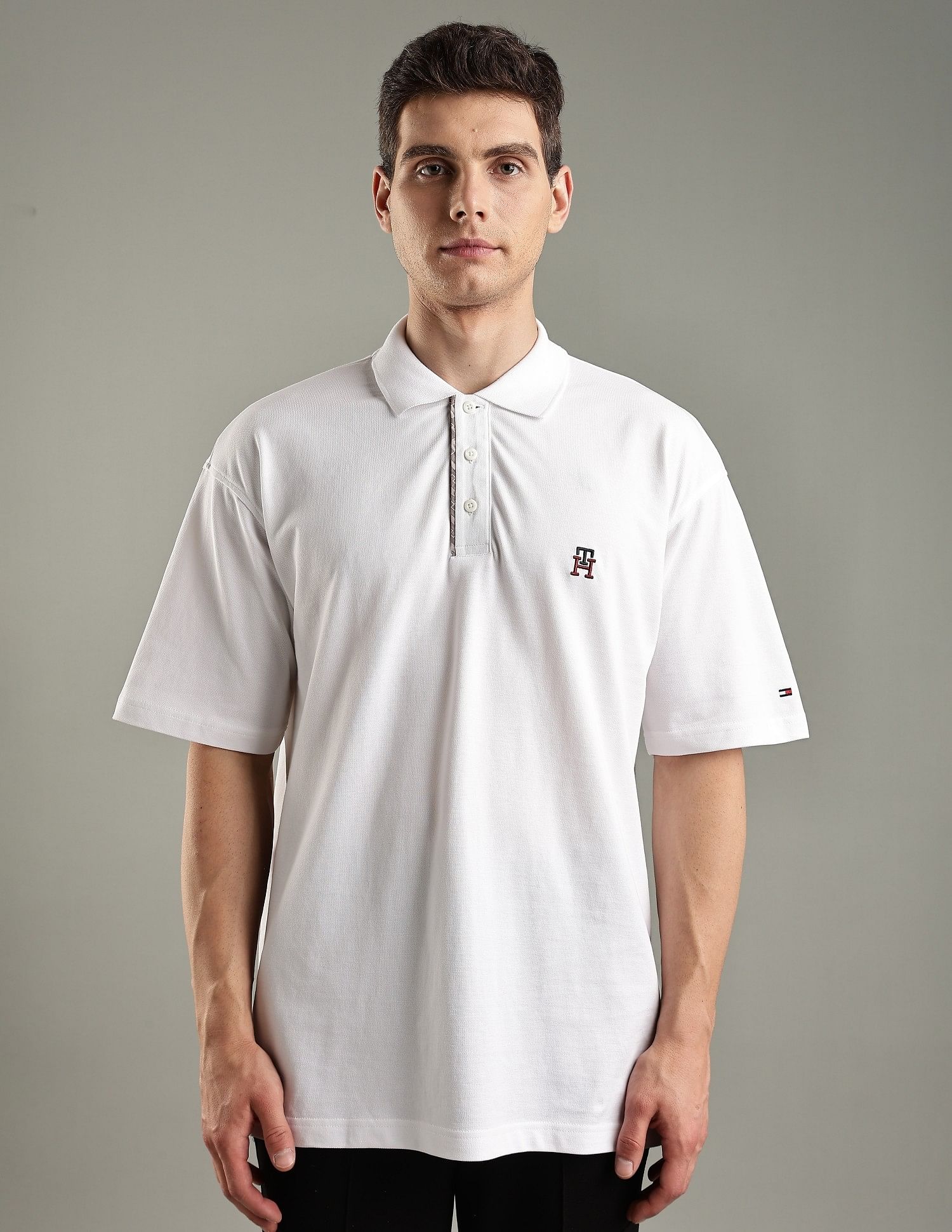 Tommy Hilfiger Solid Regular-Fit Cotton Polo Shirt