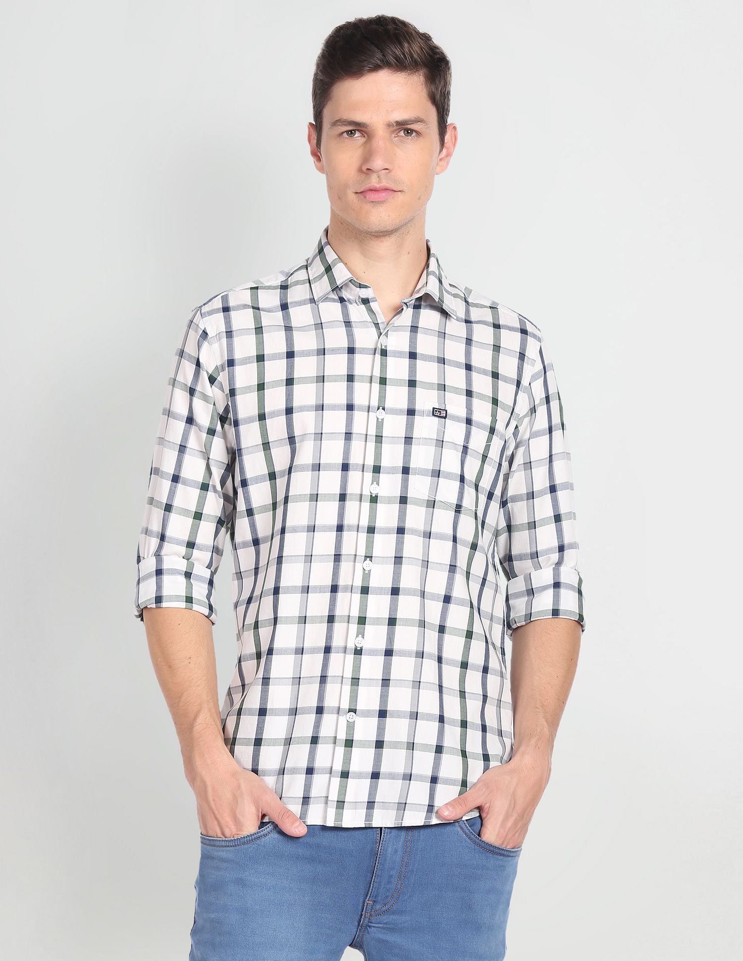 Arrow Sports Tartan Check Slim Fit Shirt