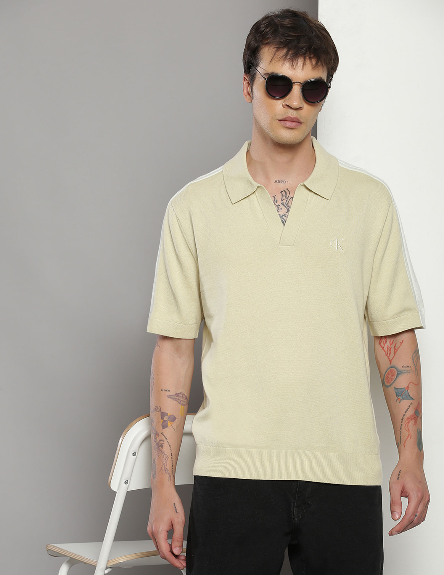Calvin Klein Relaxed Fit Tonal Blocking Polo Shirt