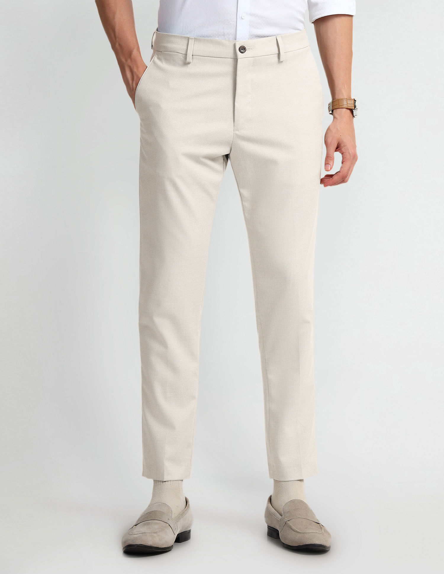 Arrow Newyork Carson Tapered Fit Dobby Trousers