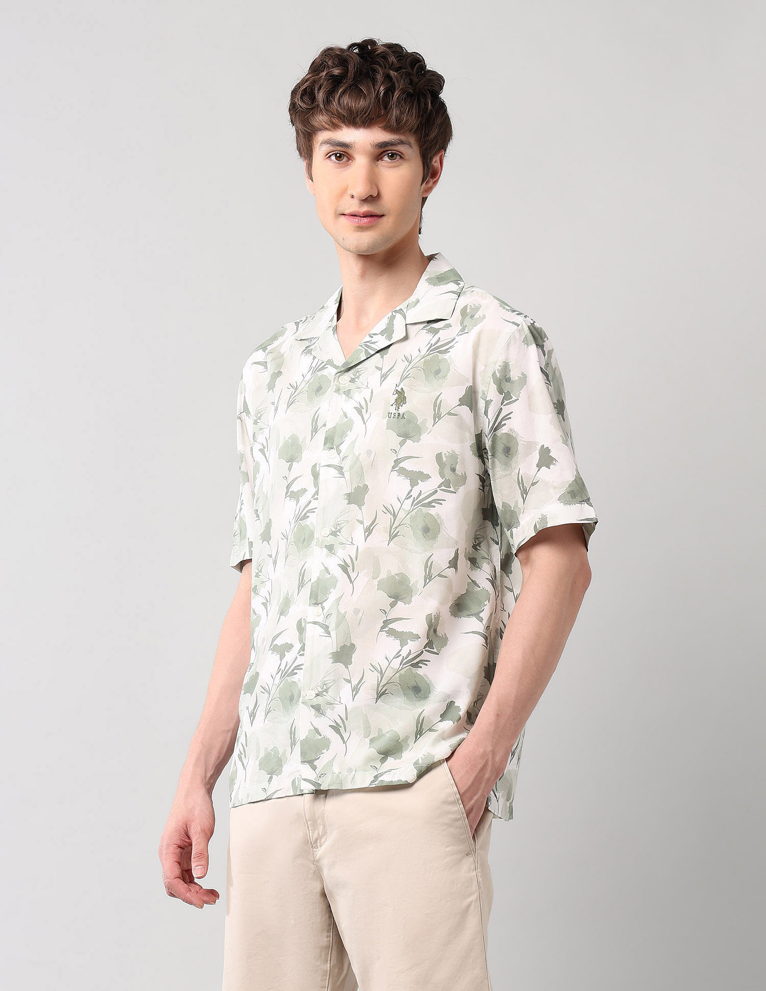 U.S. Polo Assn. Denim Co. Relaxed Fit Poplin Cuban Shirt