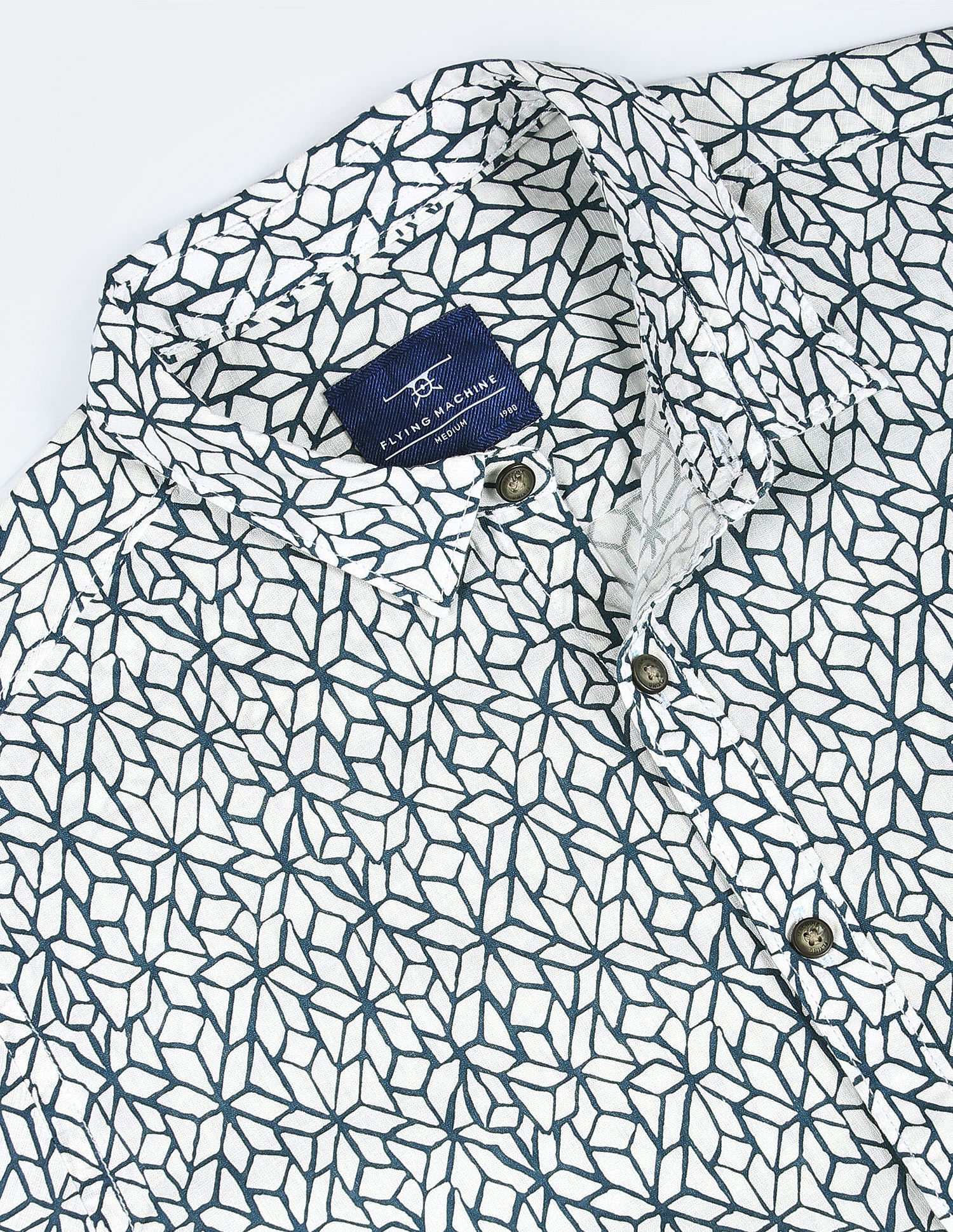Flying Machine Abstract Print Short Sleeve Shirt