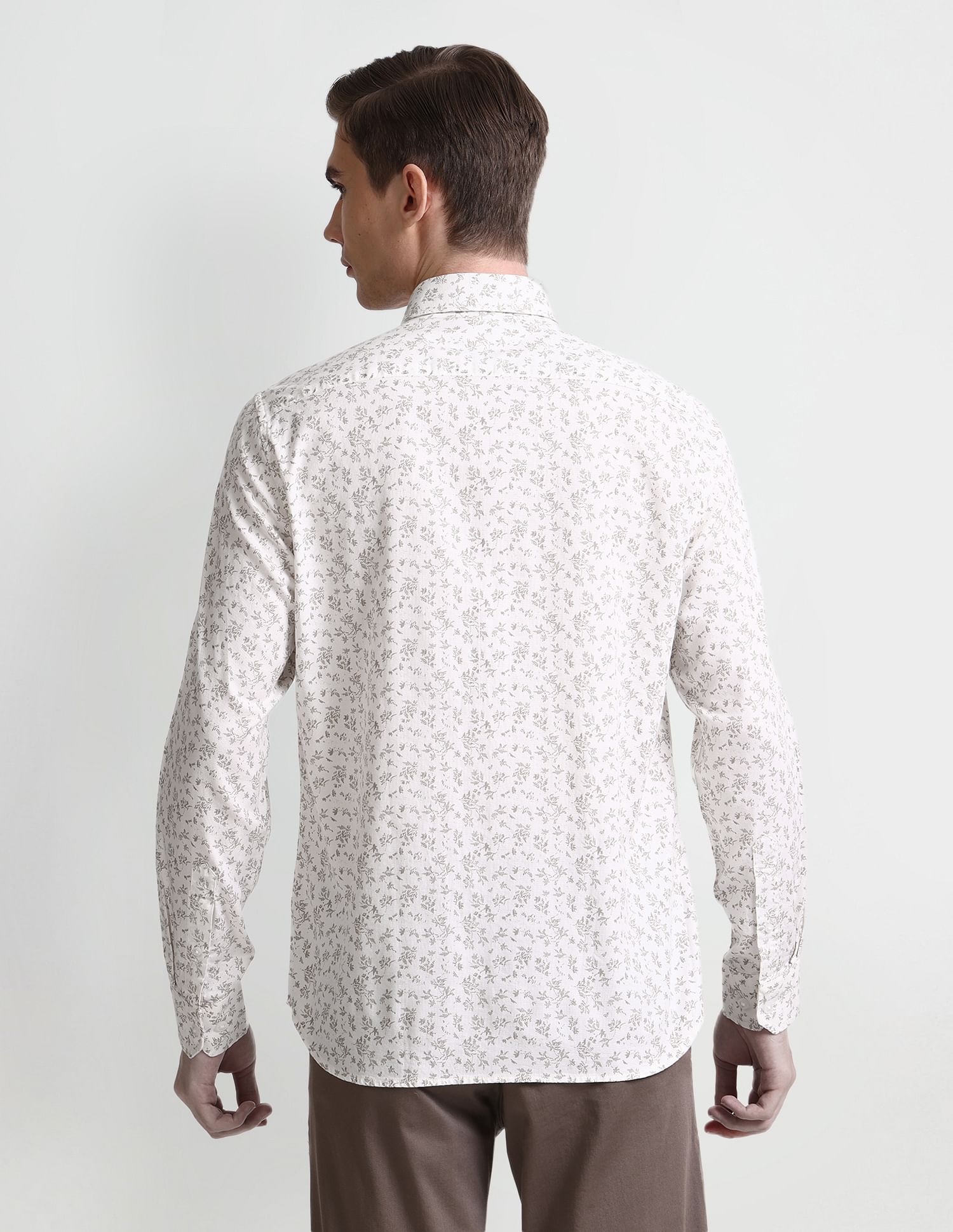 Arrow Sport Point Collar Floral Print Shirt