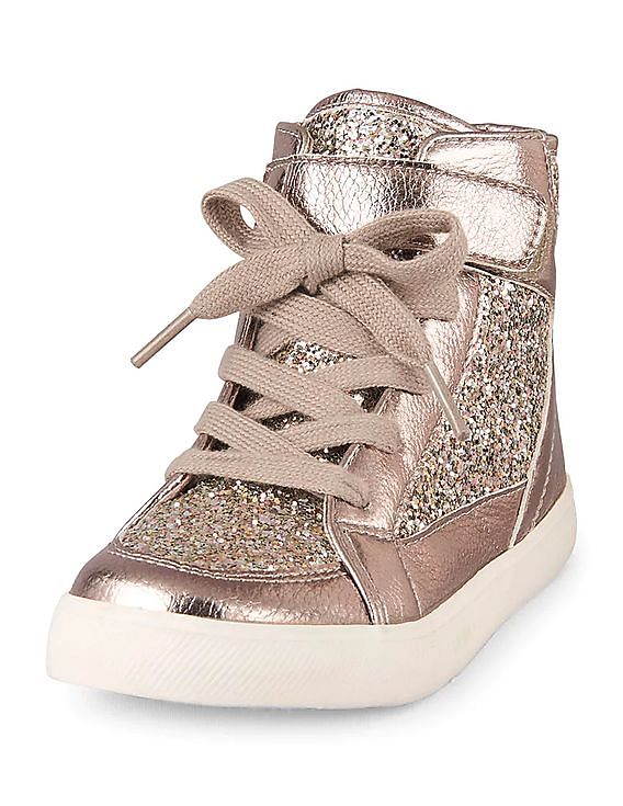 Girls glitter 2024 high top sneakers