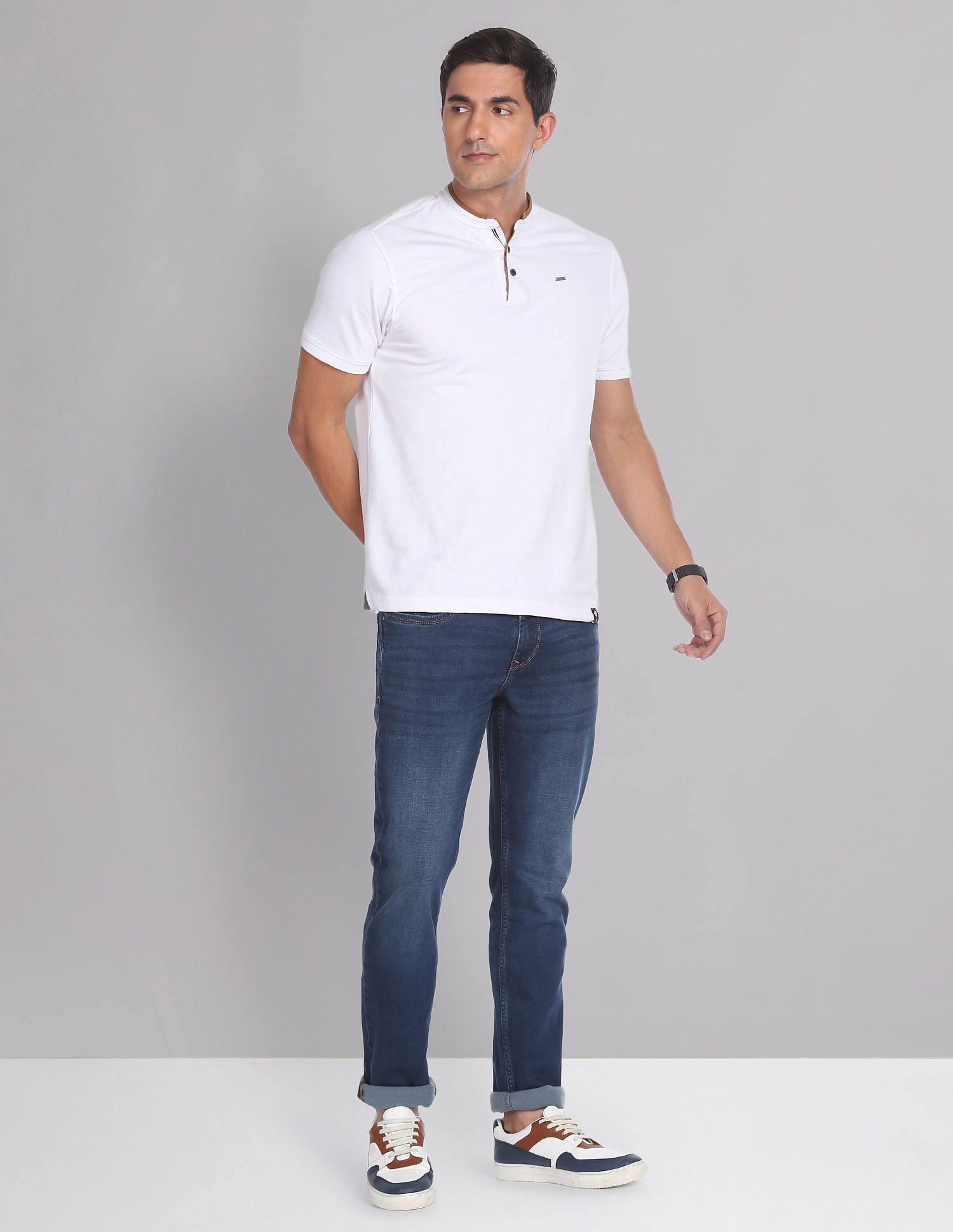AD by Arvind Mid Rise Slim Fit Jeans
