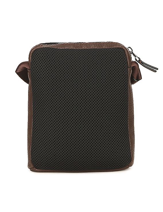 Calvin Klein Men Brown Textured Messenger Bag