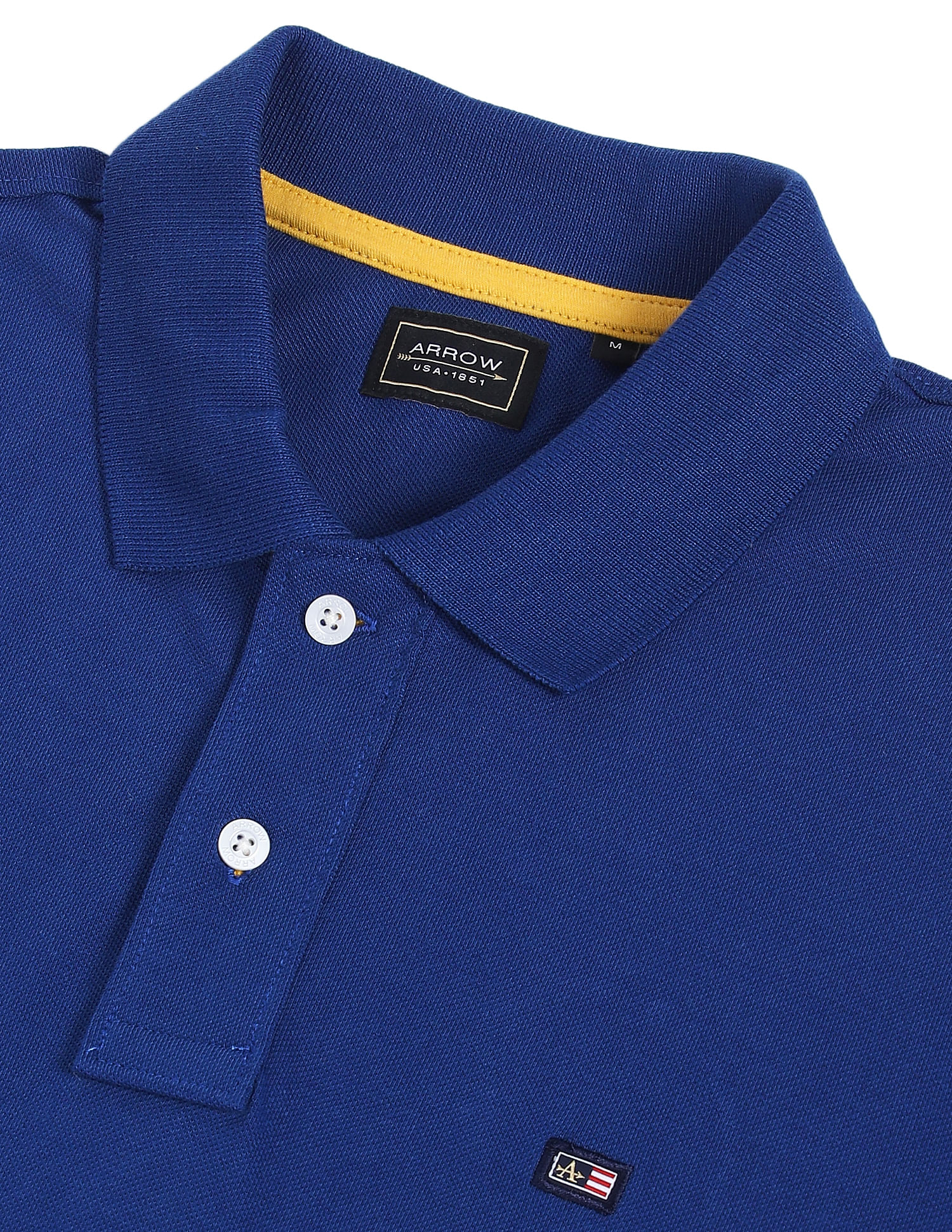 Arrow Sports Ribbed Collar Solid Cotton Polo Shirt