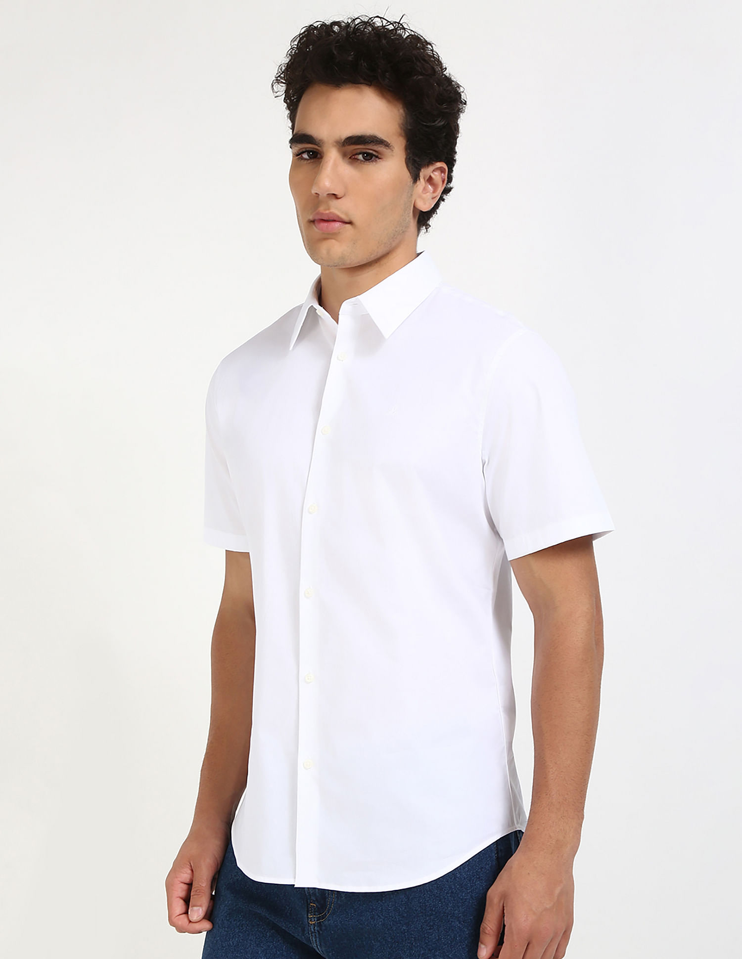 Calvin Klein Solid Stretch Slim Fit Shirt