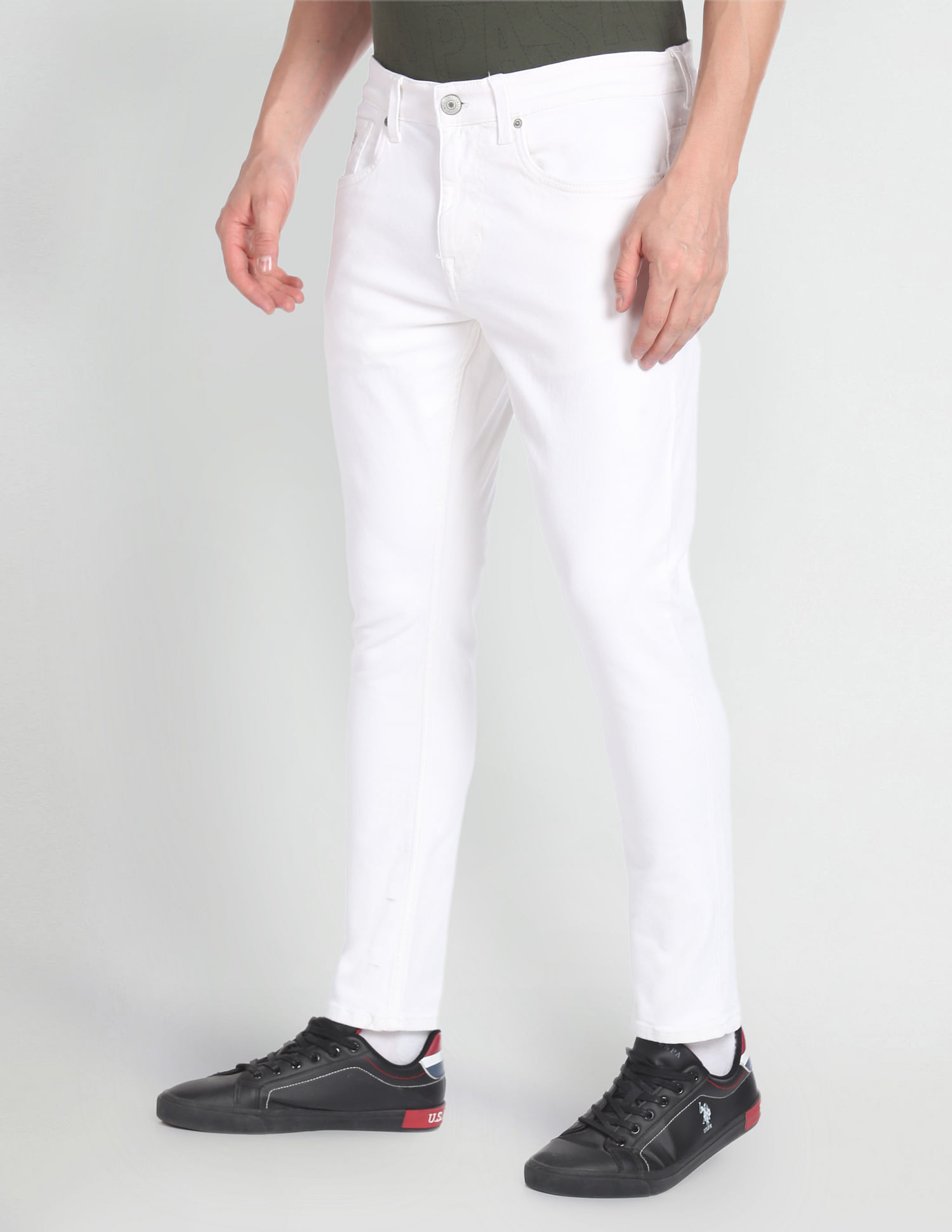 U.S. Polo Assn. Denim Co. Henry Cropped Fit White Jeans