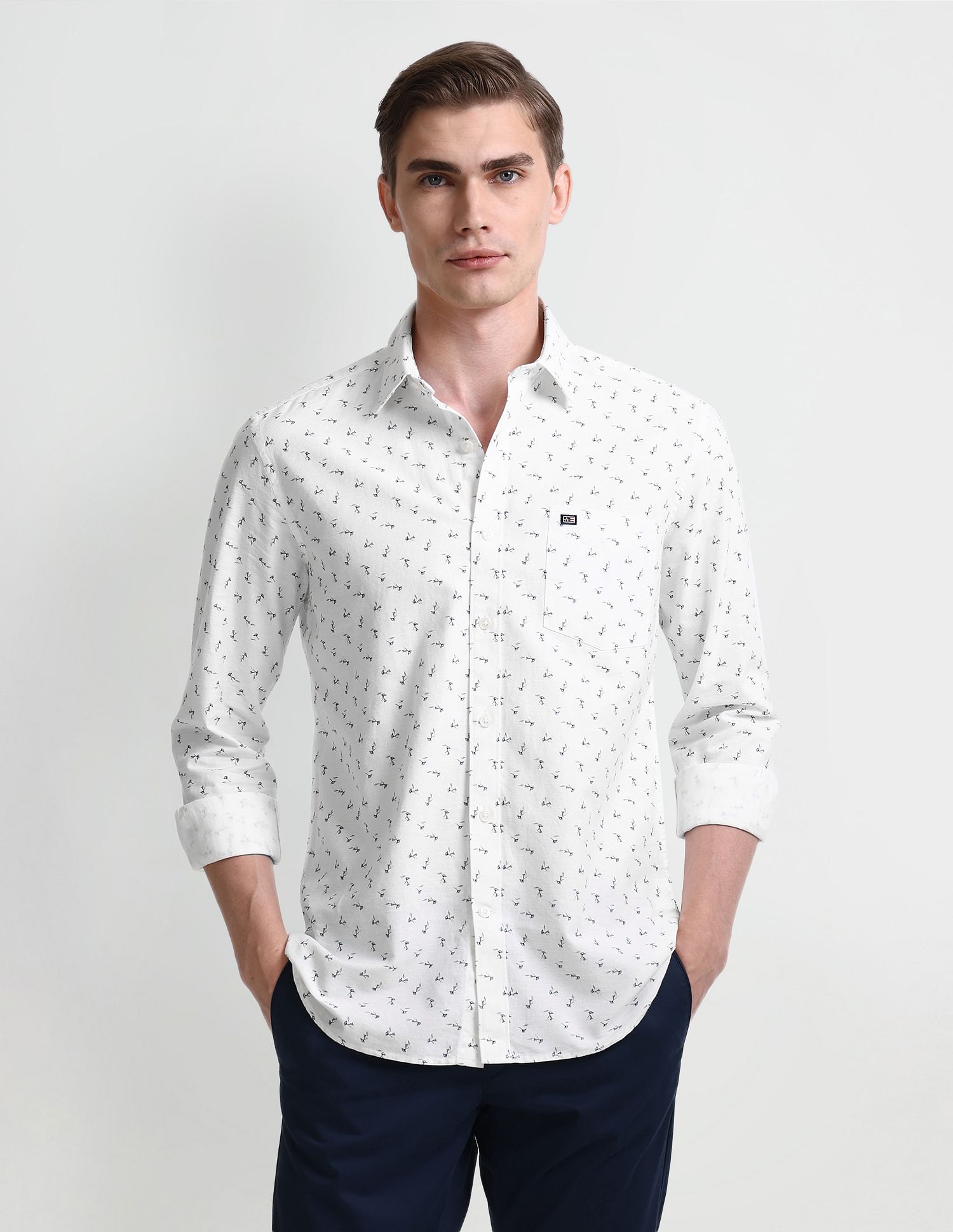 Arrow Sport Manhattan Slim Fit Floral Print Shirt
