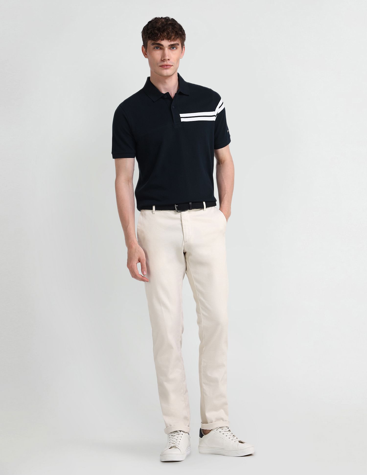 Arrow Sport Horizontal Striped Polo Shirt