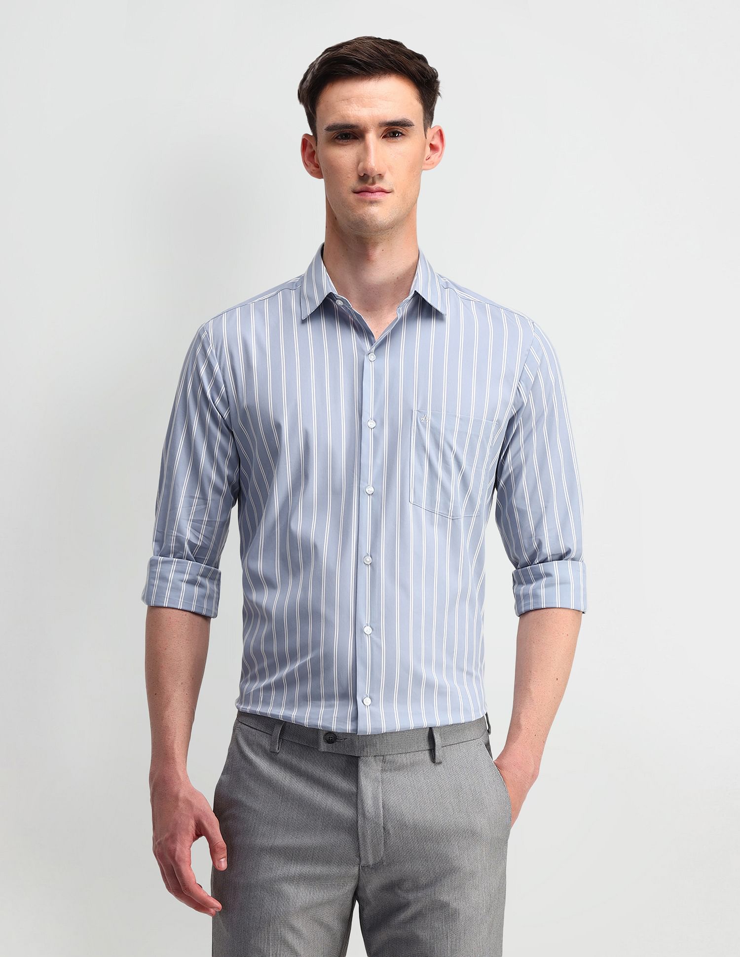 Arrow Liberty Classic Fit Vertical Stripes Shirt