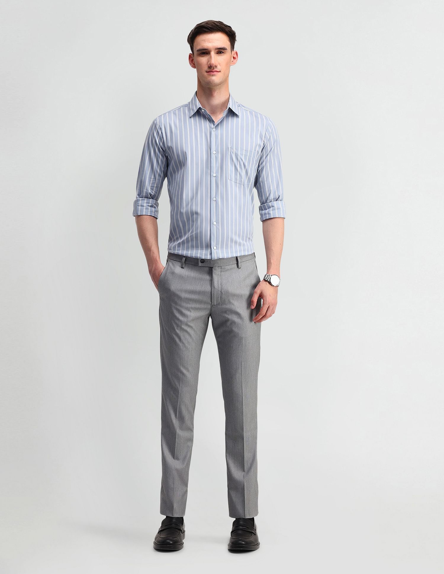 Arrow Liberty Classic Fit Vertical Stripes Shirt