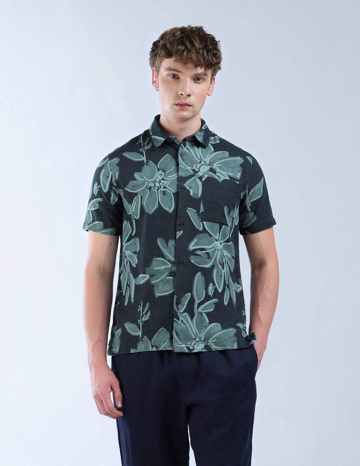 Flying Machine Color Of Home Floral Printed Shirt
