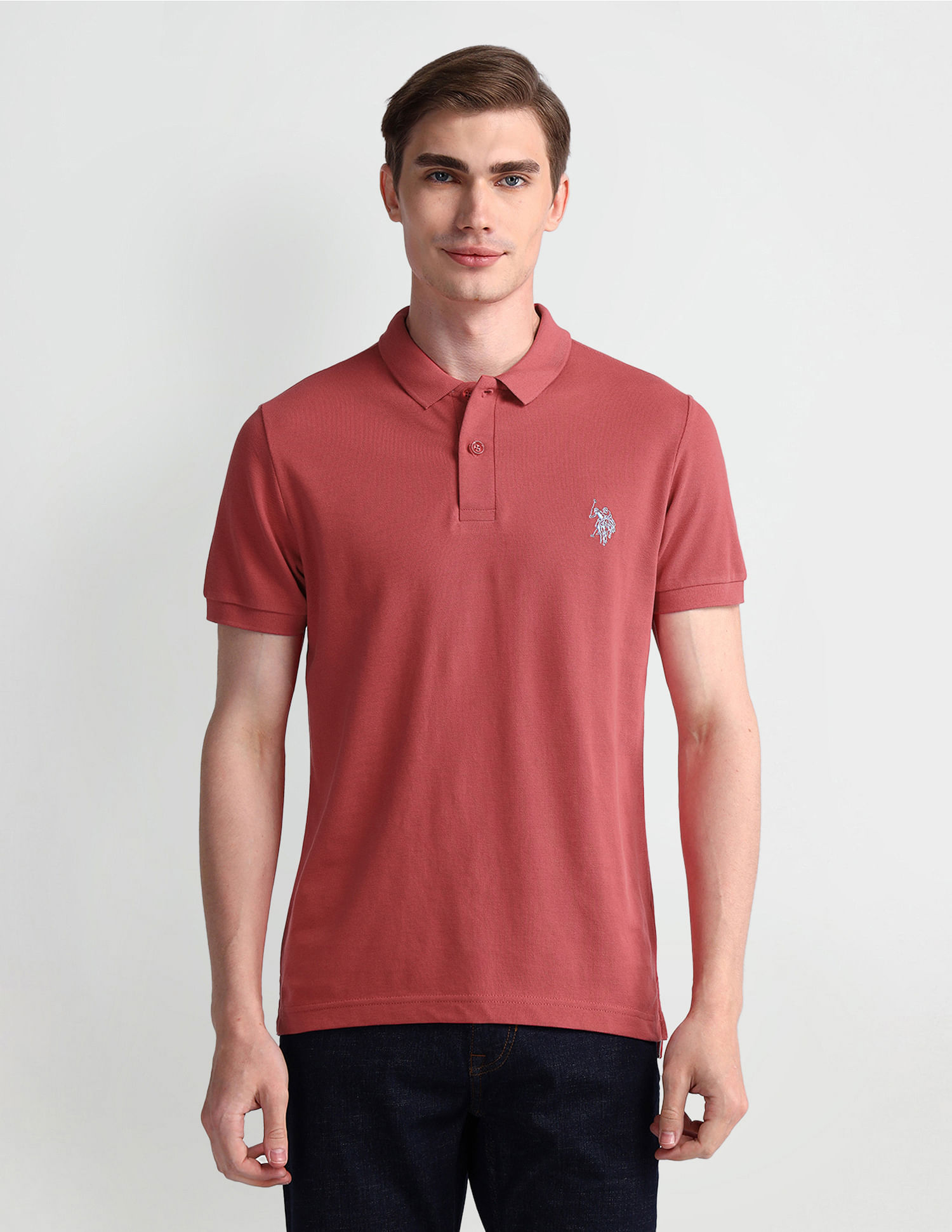 U.S. Polo Assn. Denim Co. Muscle Fit Solid Polo Shirt