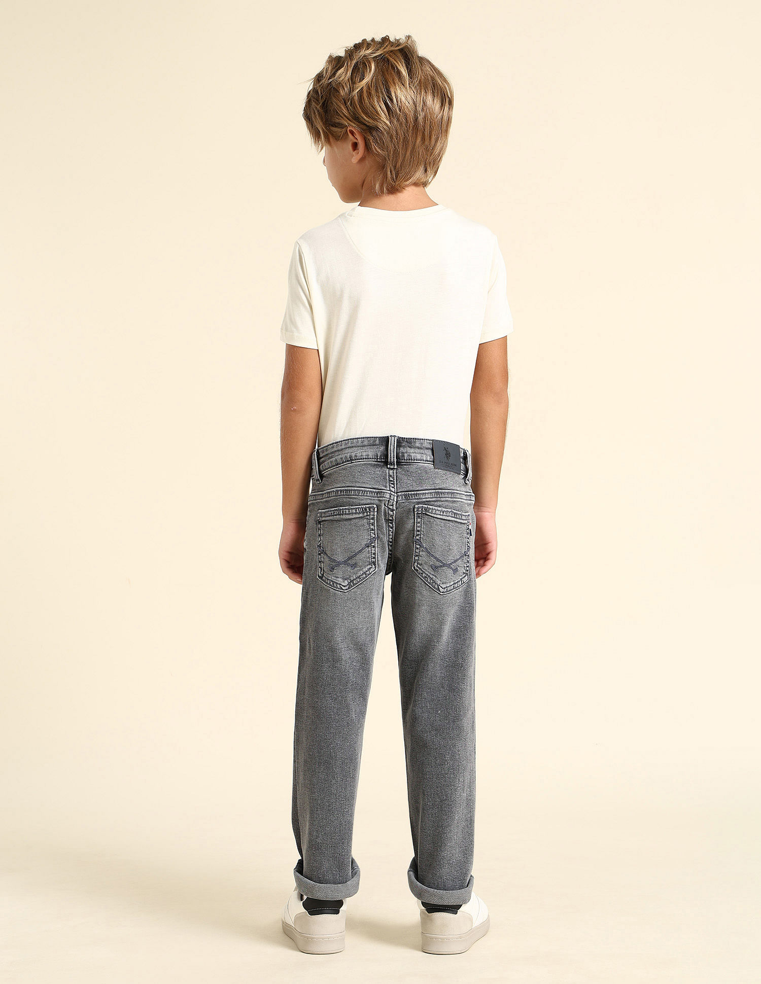 U.S. Polo Assn. Kids Boys Relaxed Fit Grey Jeans