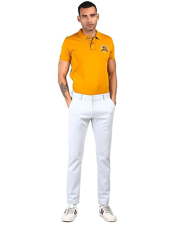 Yellow Jeans Mens Outfits Ideas With White Tshirt Men Wearing Yellow  Pants  Casual wear mens clothing