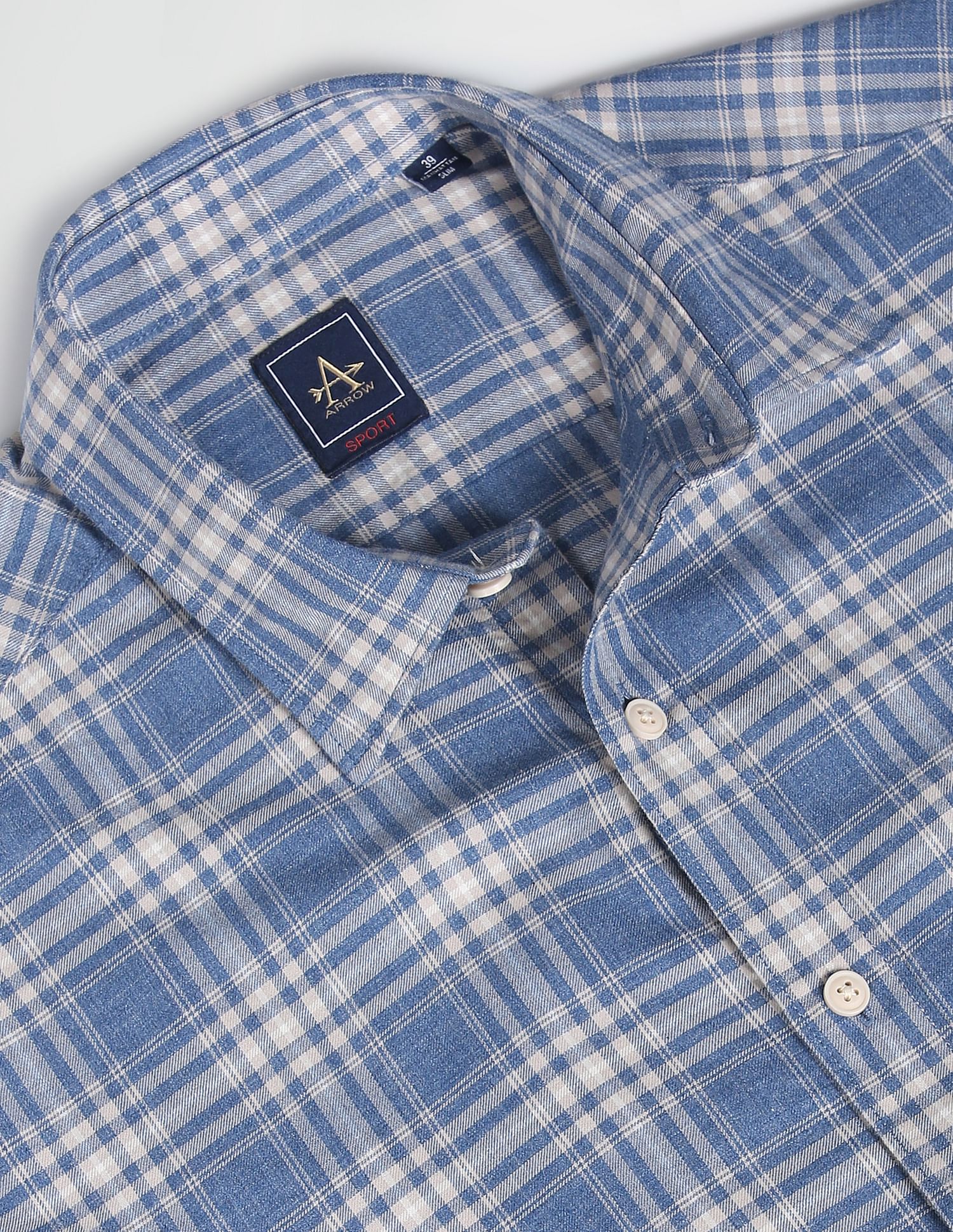 Arrow Sports Spread Collar Tartan Check Shirt