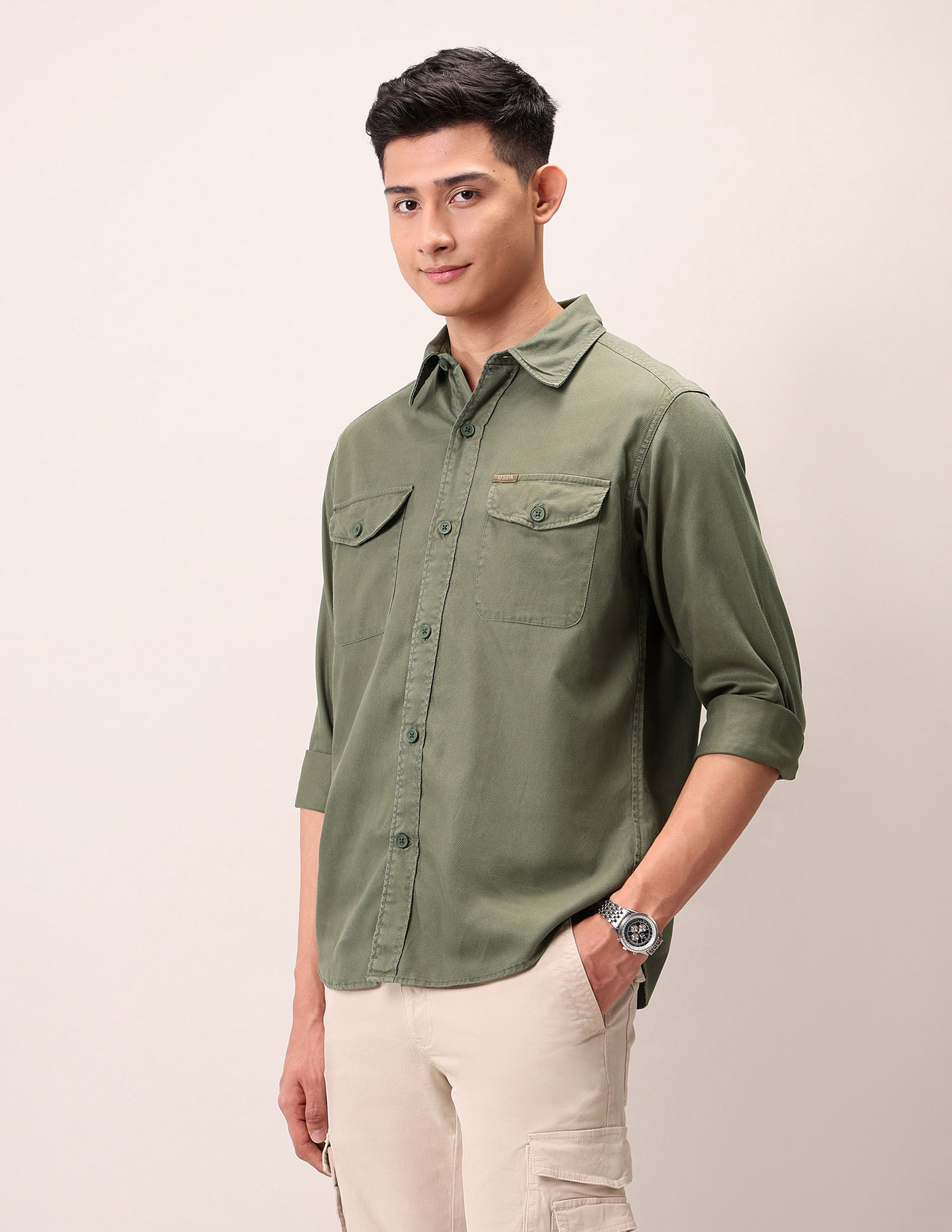 U.S. Polo Assn. Denim Co. Straight Fit Pure Cotton Shirt