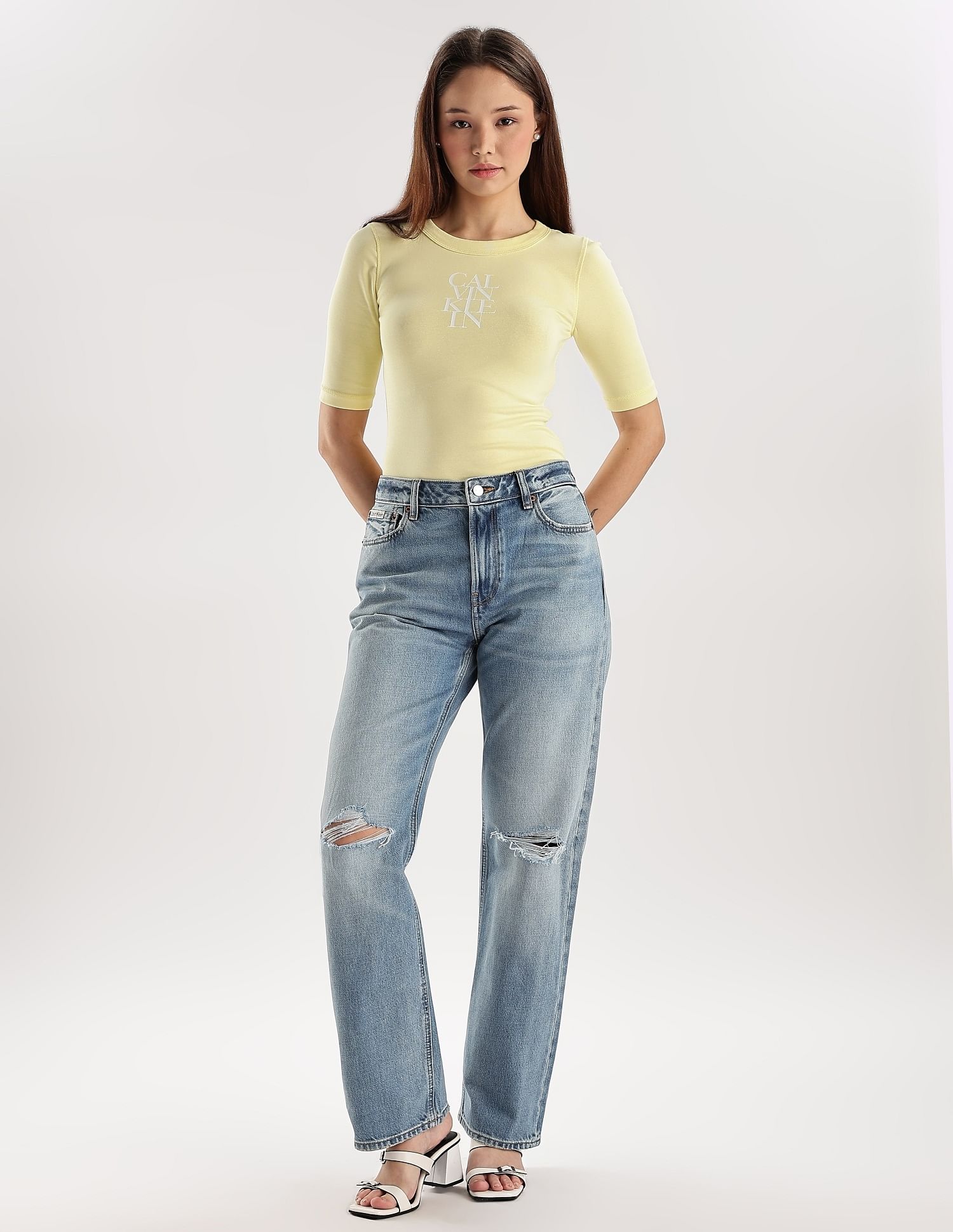 Calvin Klein Jeans Logo Slim-Fit Cotton T Shirt