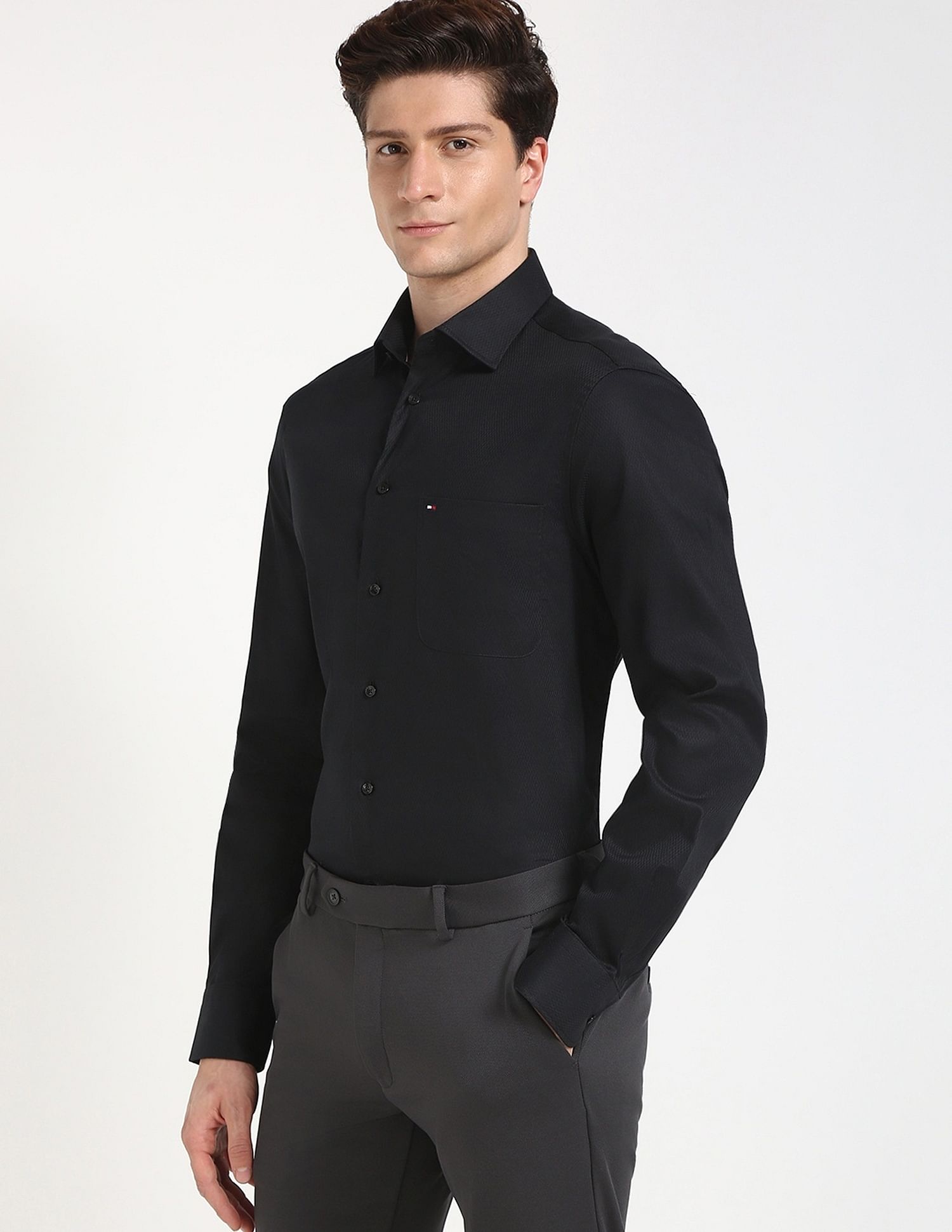 Tommy Hilfiger Texture Regular-Fit Cotton Shirt