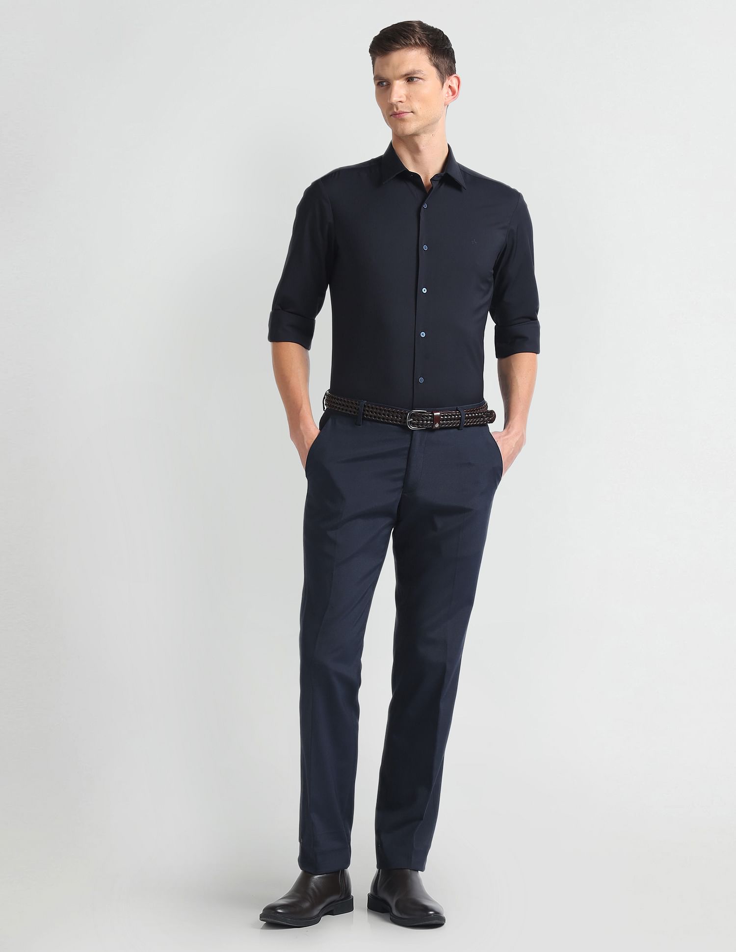 Arrow Newyork Brooklyn Super Slim Solid Shirt