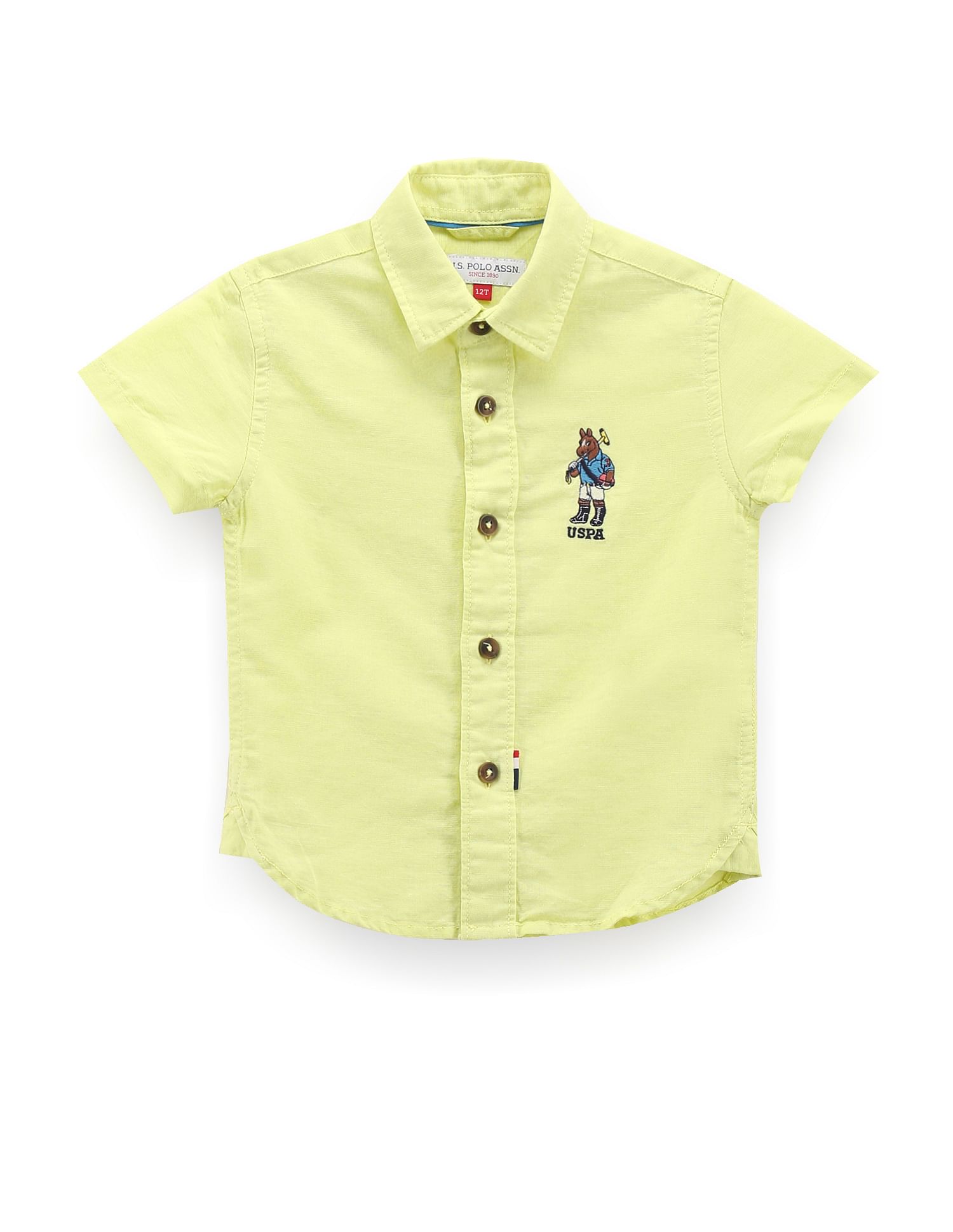 U.S. Polo Assn. Kids Boys Spread Collar Solid Shirt