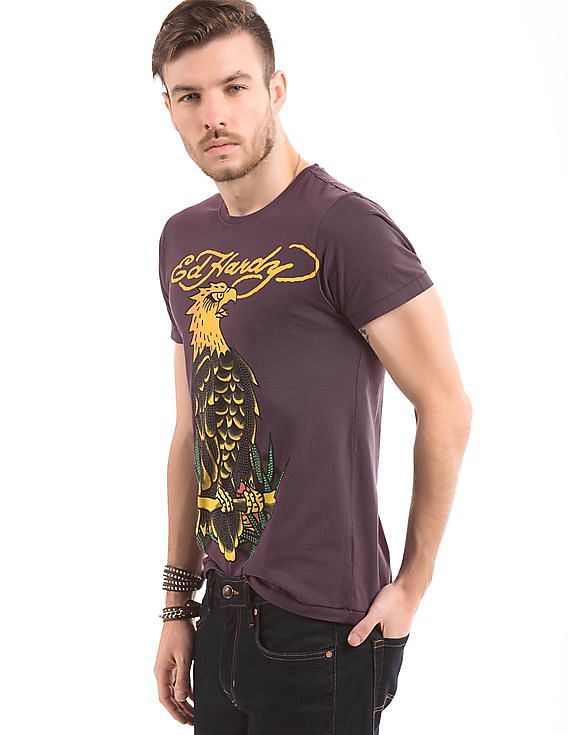 Buy Ed Hardy Men Regular Fit Printed T-Shirt 