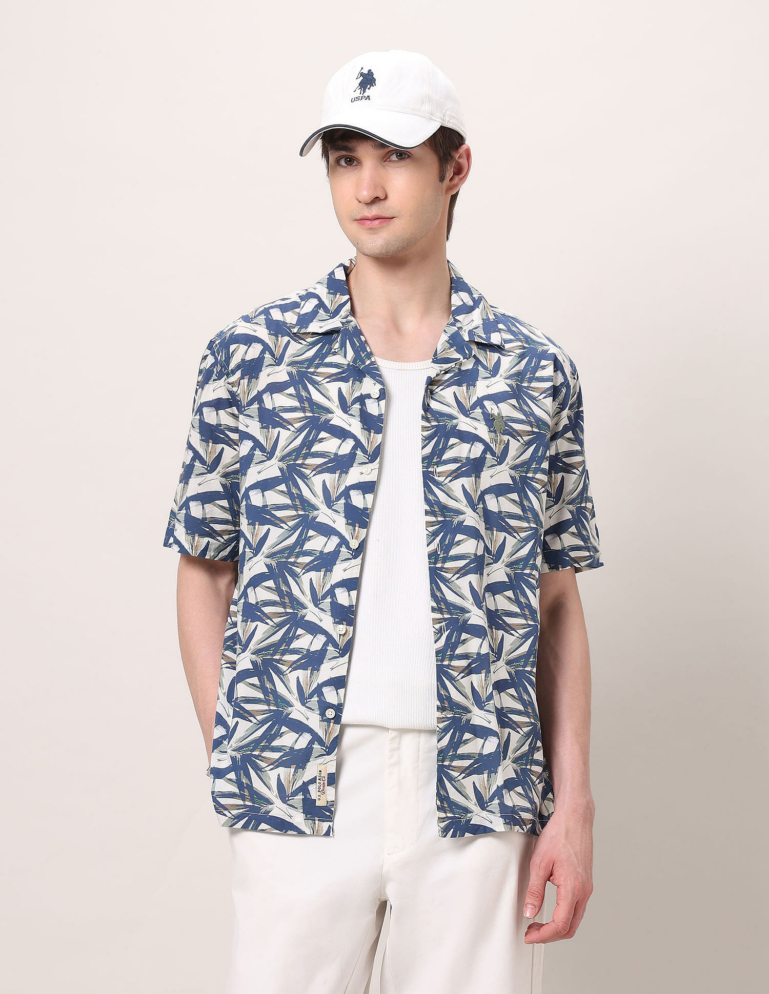 U.S. Polo Assn. Denim Co. Tropical Relaxed Fit Cuban Shirt