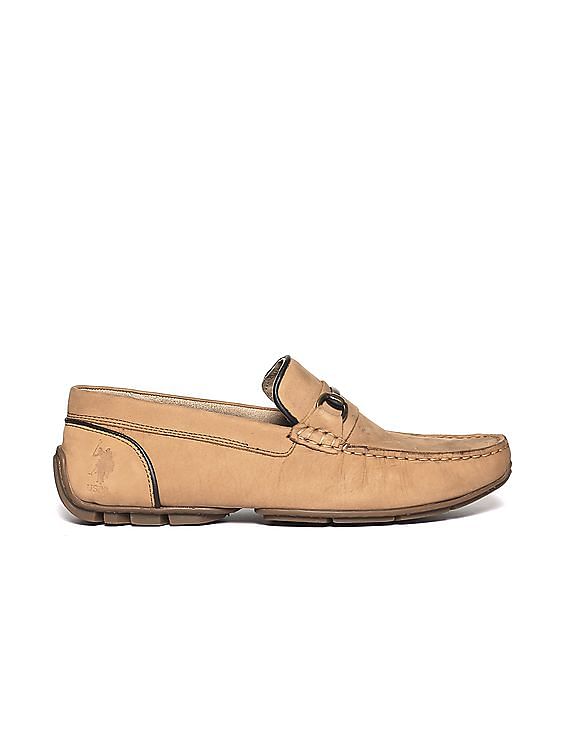 U.S. Polo Assn. Square Toe Horsebit Leather Hebber Loafers