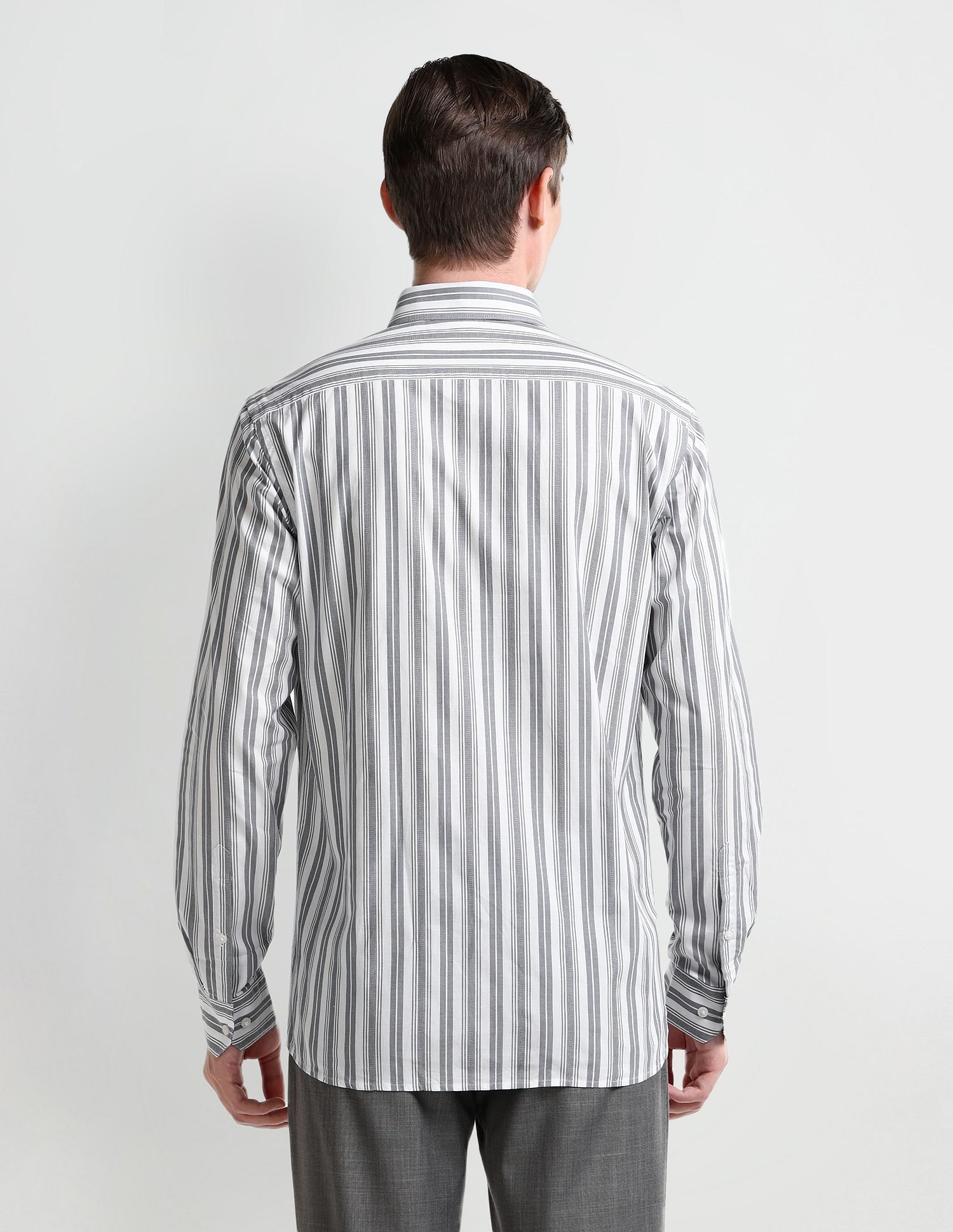 Arrow Vertical Striped Cotton Shirt