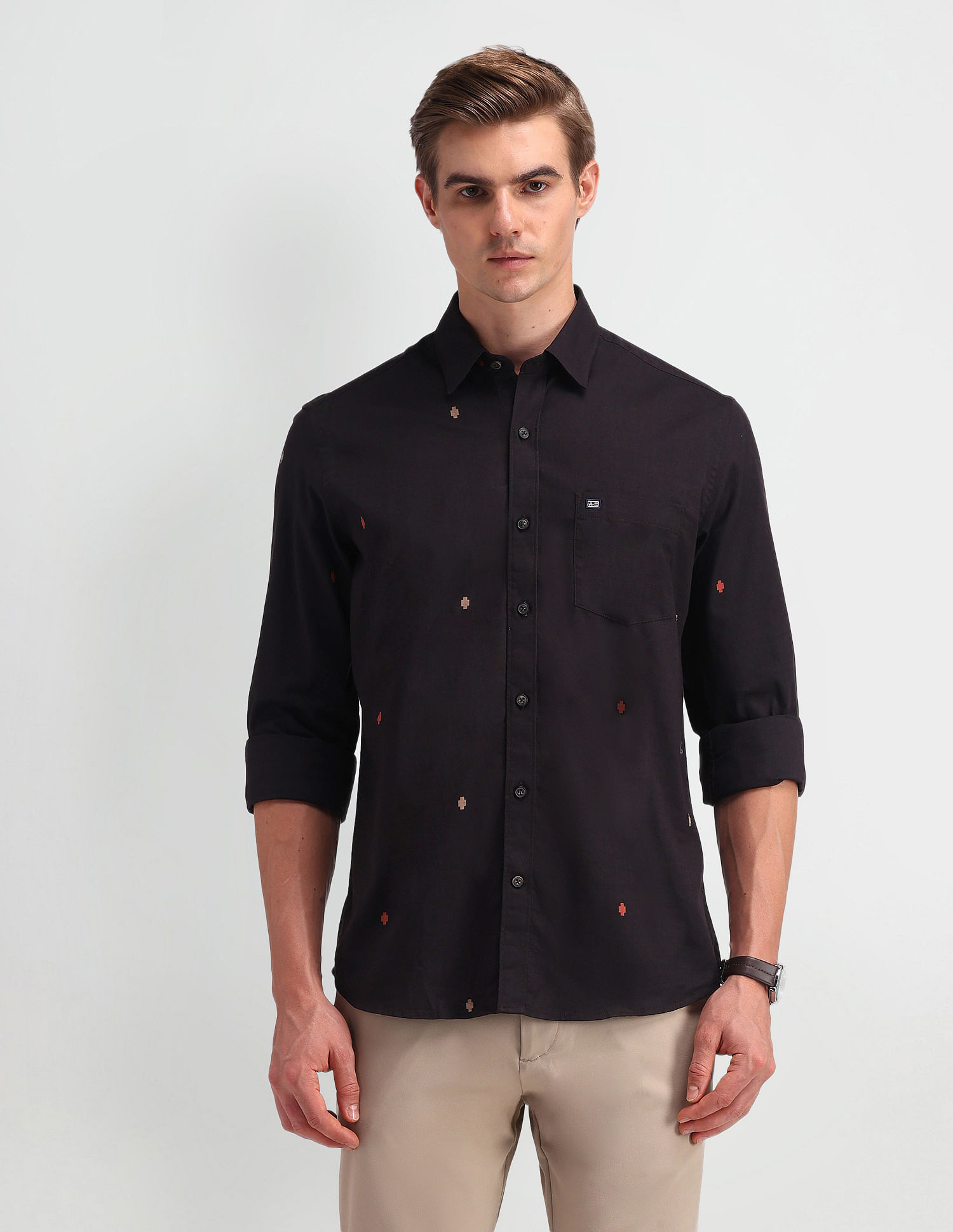 Arrow Sport Manhattan Slim Fit Geometric Print Shirt