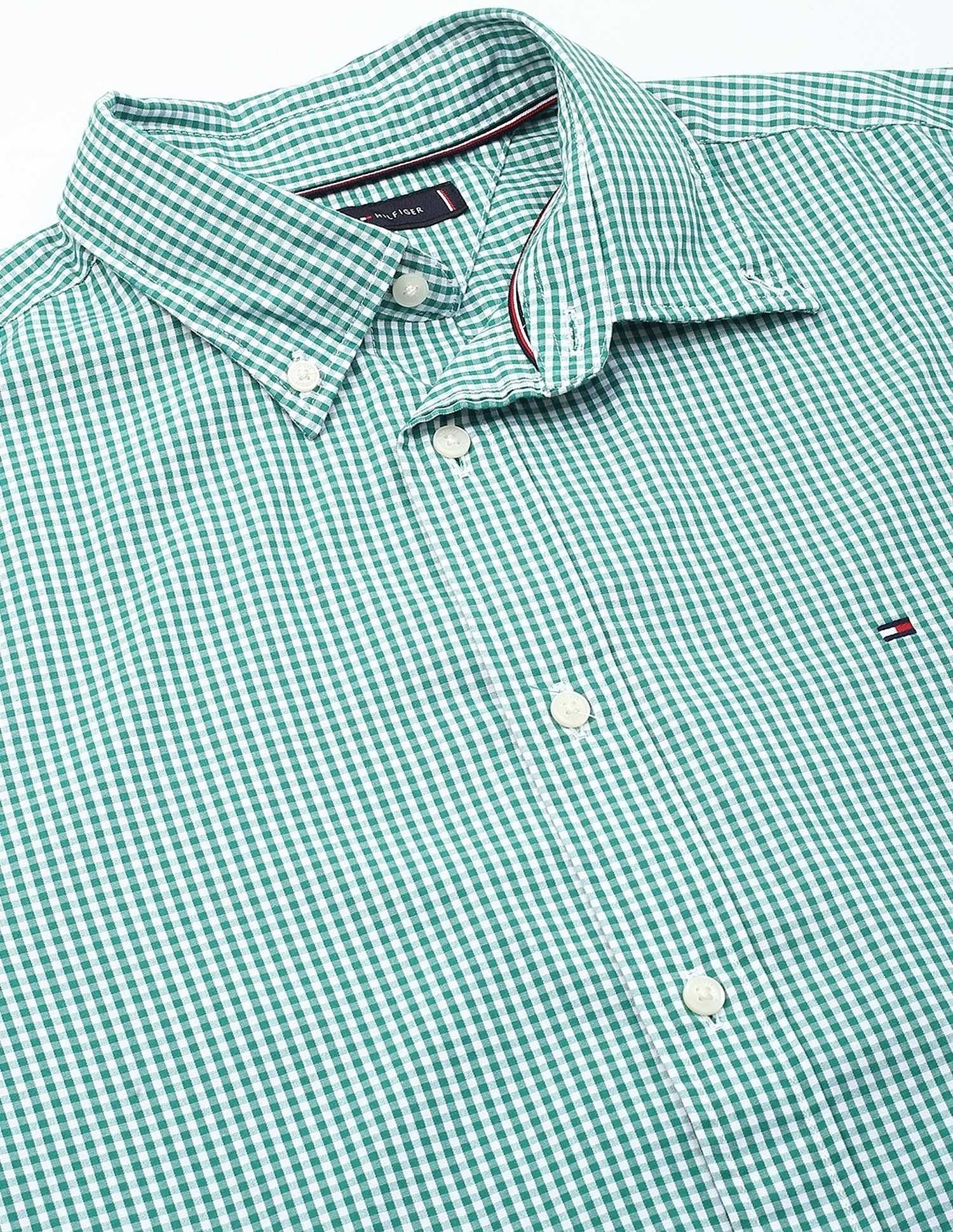 Tommy Hilfiger Checks Regular-Fit Poplin Woven Shirt
