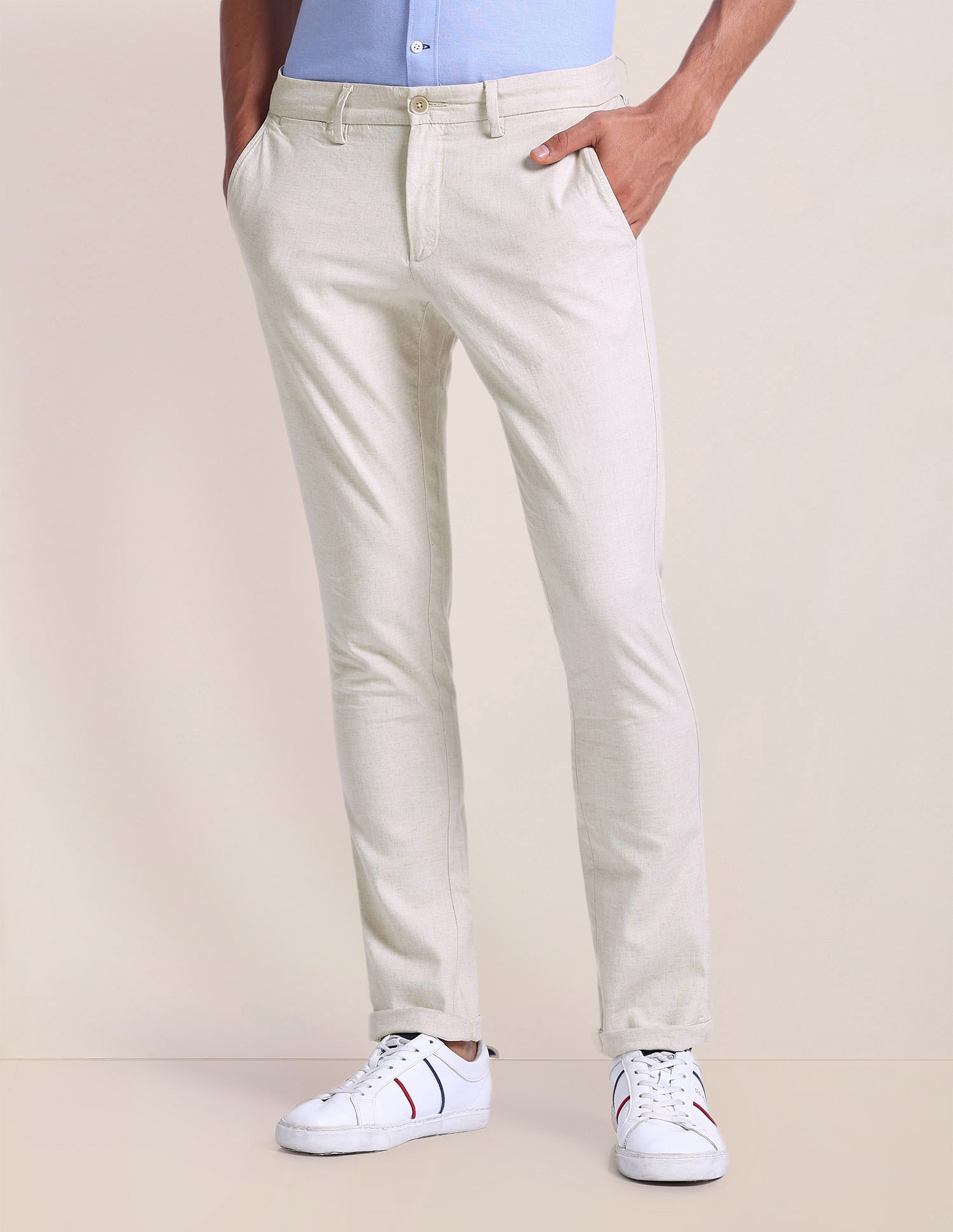 U.S. Polo Assn. Cotton Linen Heathered Trousers