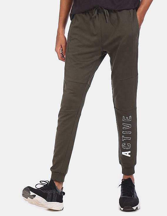 Flying Machine Elasticized Waist Cotton Print Joggers